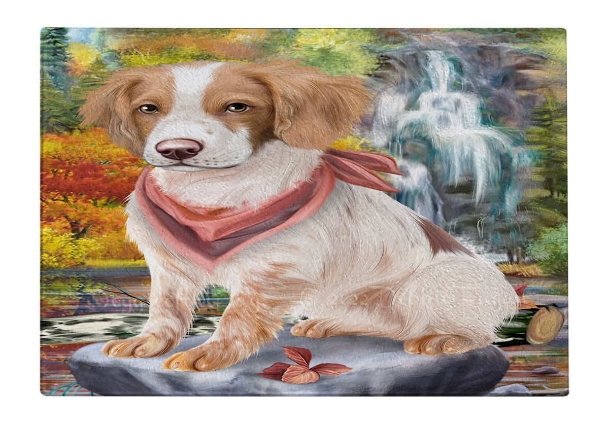 Brittany Spaniel Dog Cutting Board Tempered Glass Personalized Kitchen NWT