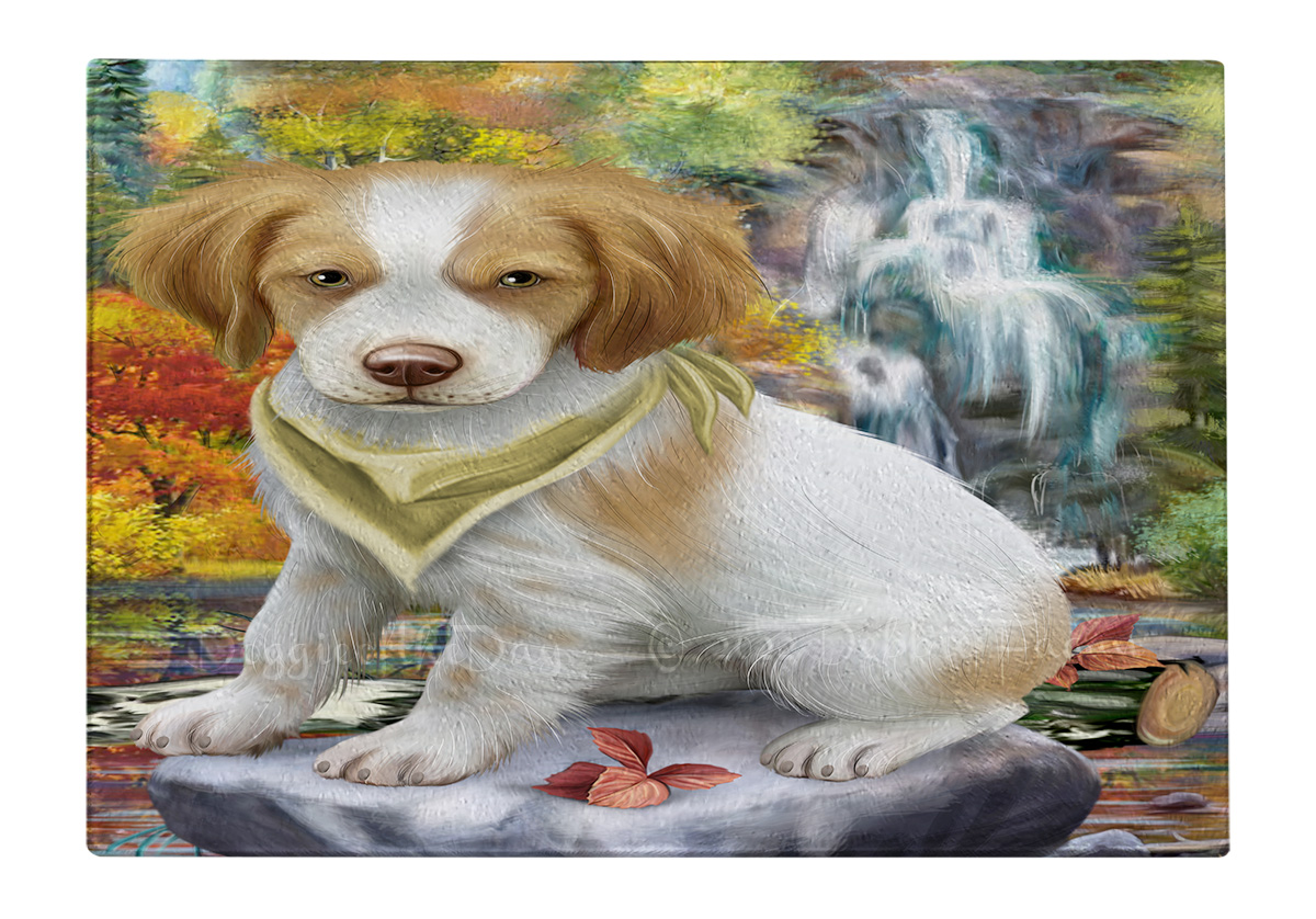 Brittany Spaniel Dog Cutting Board Tempered Glass Personalized Kitchen NWT