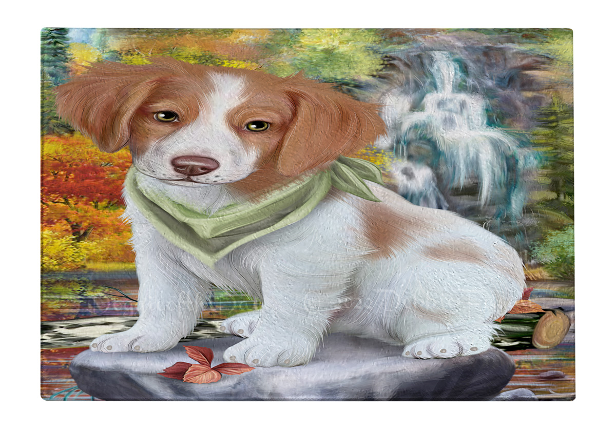 Brittany Spaniel Dog Cutting Board Tempered Glass Personalized Kitchen NWT