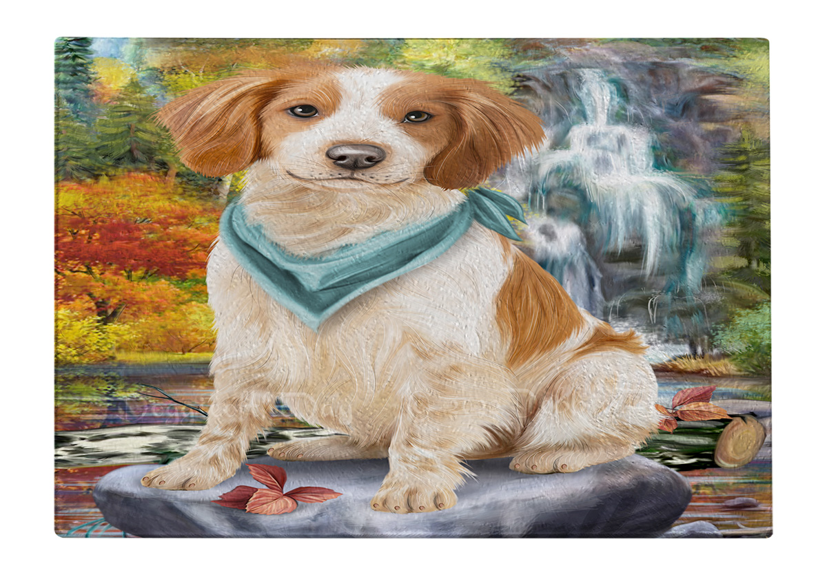 Brittany Spaniel Dog Cutting Board Tempered Glass Personalized Kitchen NWT