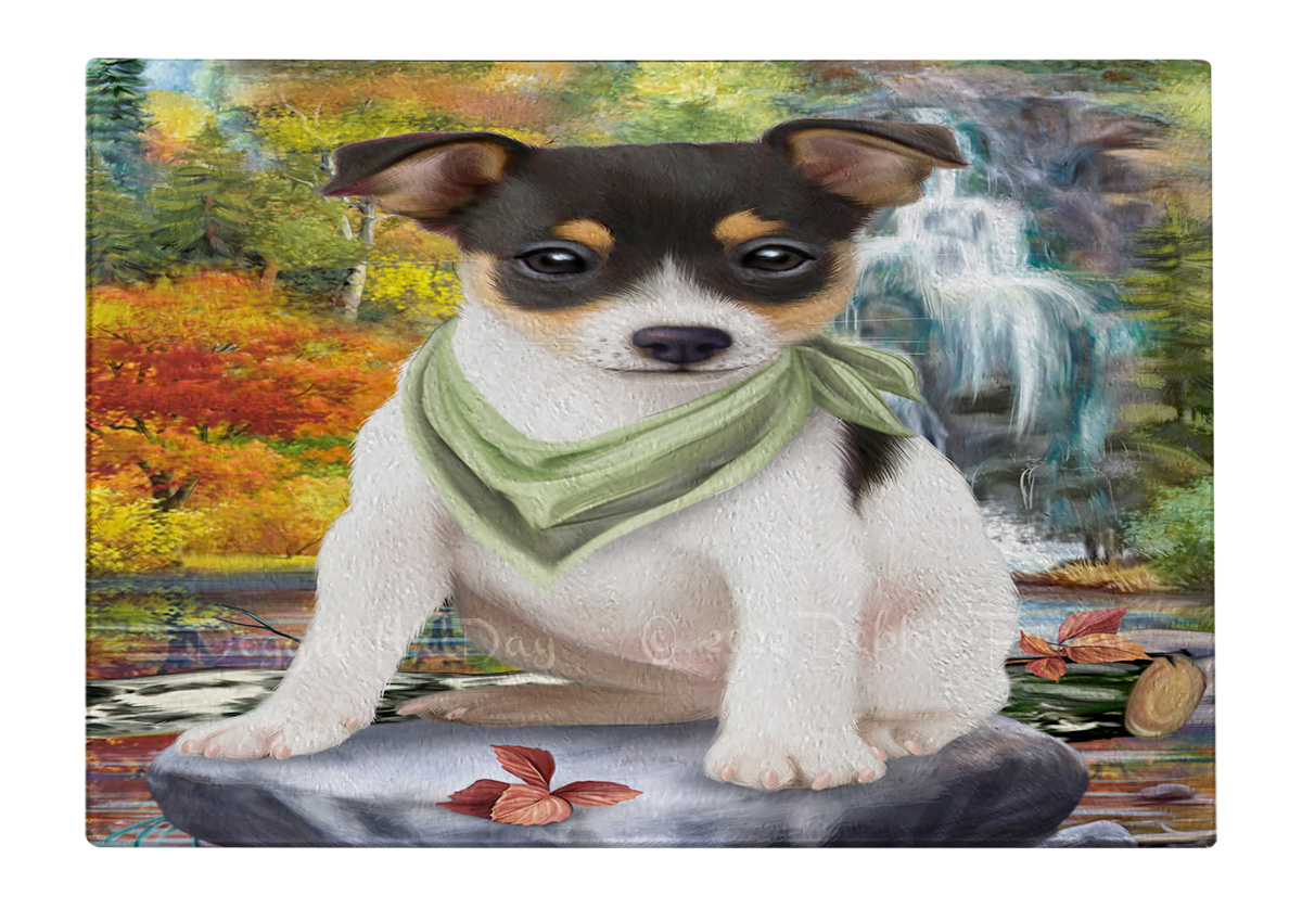 Rat Terrier Dog Cutting Board Tempered Glass Personalized Kitchen Custom NWT