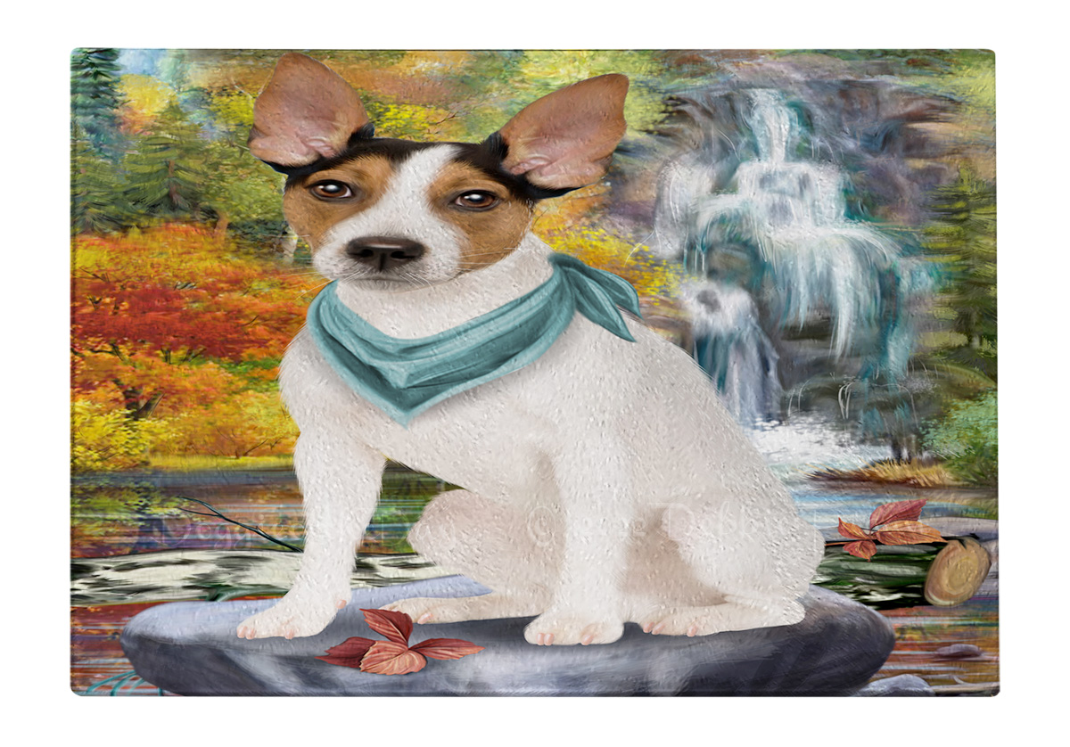 Rat Terrier Dog Cutting Board Tempered Glass Personalized Kitchen Custom NWT