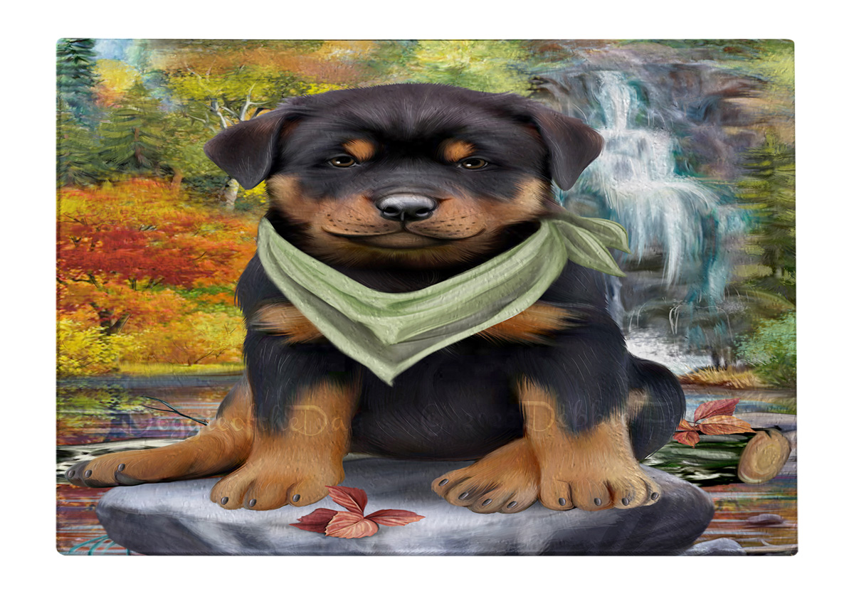 Rottweiler Dog Cutting Board Tempered Glass Personalized Kitchen Custom NWT