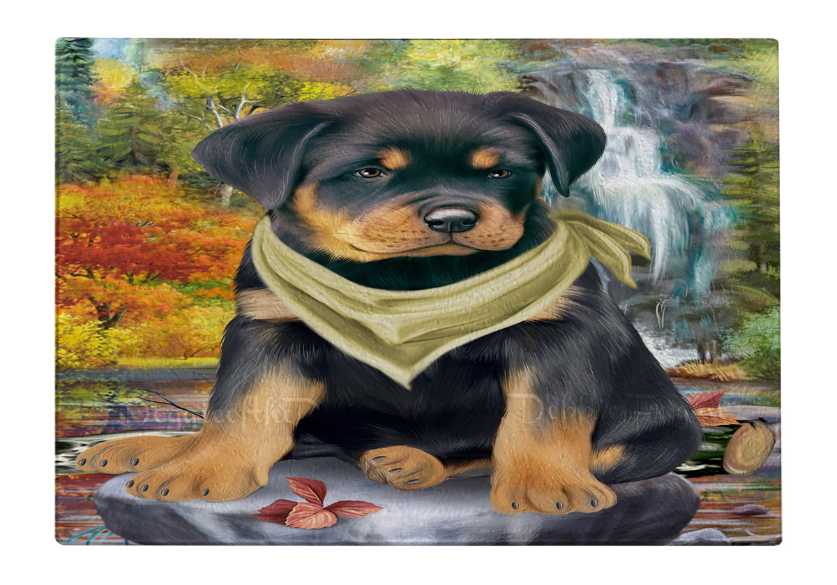 Rottweiler Dog Cutting Board Tempered Glass Personalized Kitchen Custom NWT