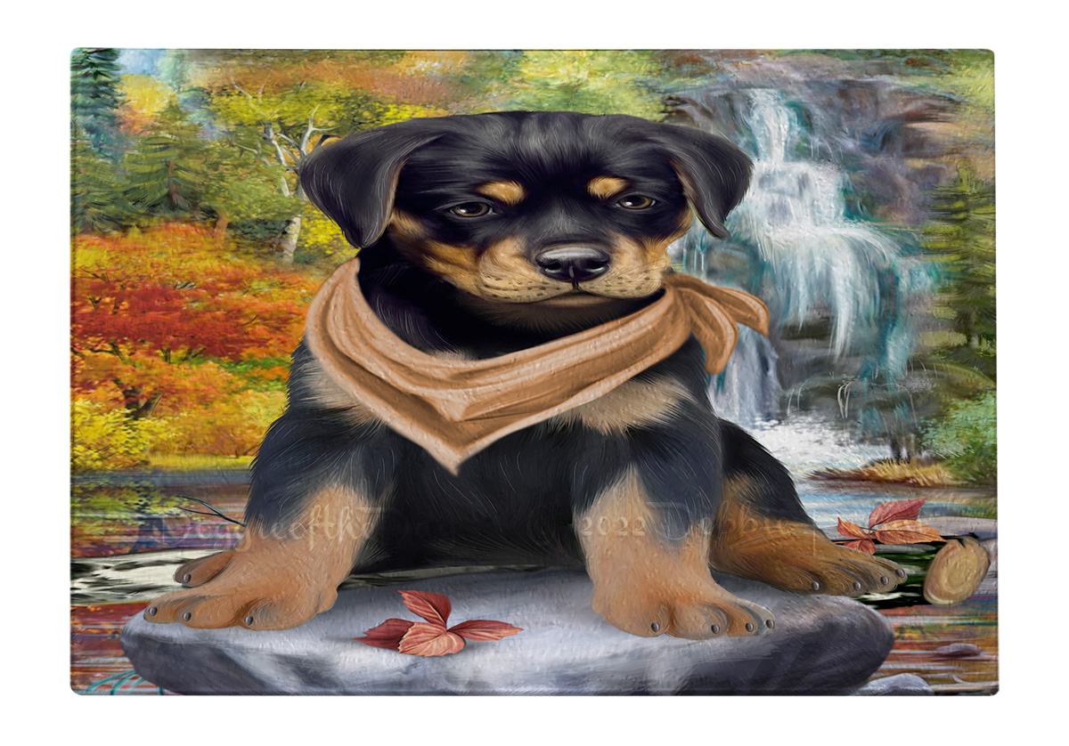 Rottweiler Dog Cutting Board Tempered Glass Personalized Kitchen Custom NWT