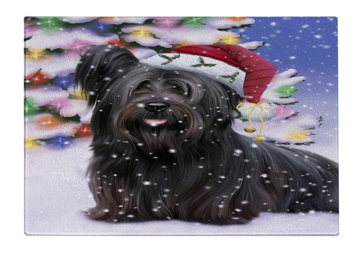 Skye Terrier Hund Schneidebrett Hartglas Personalisiert Individuell Weihnachten Neu mit Etikett - Bild 41 von 53