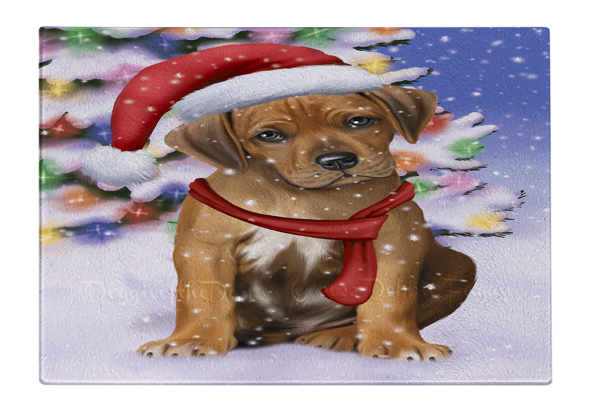 Rhodesian Ridgeback Hund Schneidebrett Hartglas personalisiert Weihnachten Neu mit Etikett - Bild 44 von 58