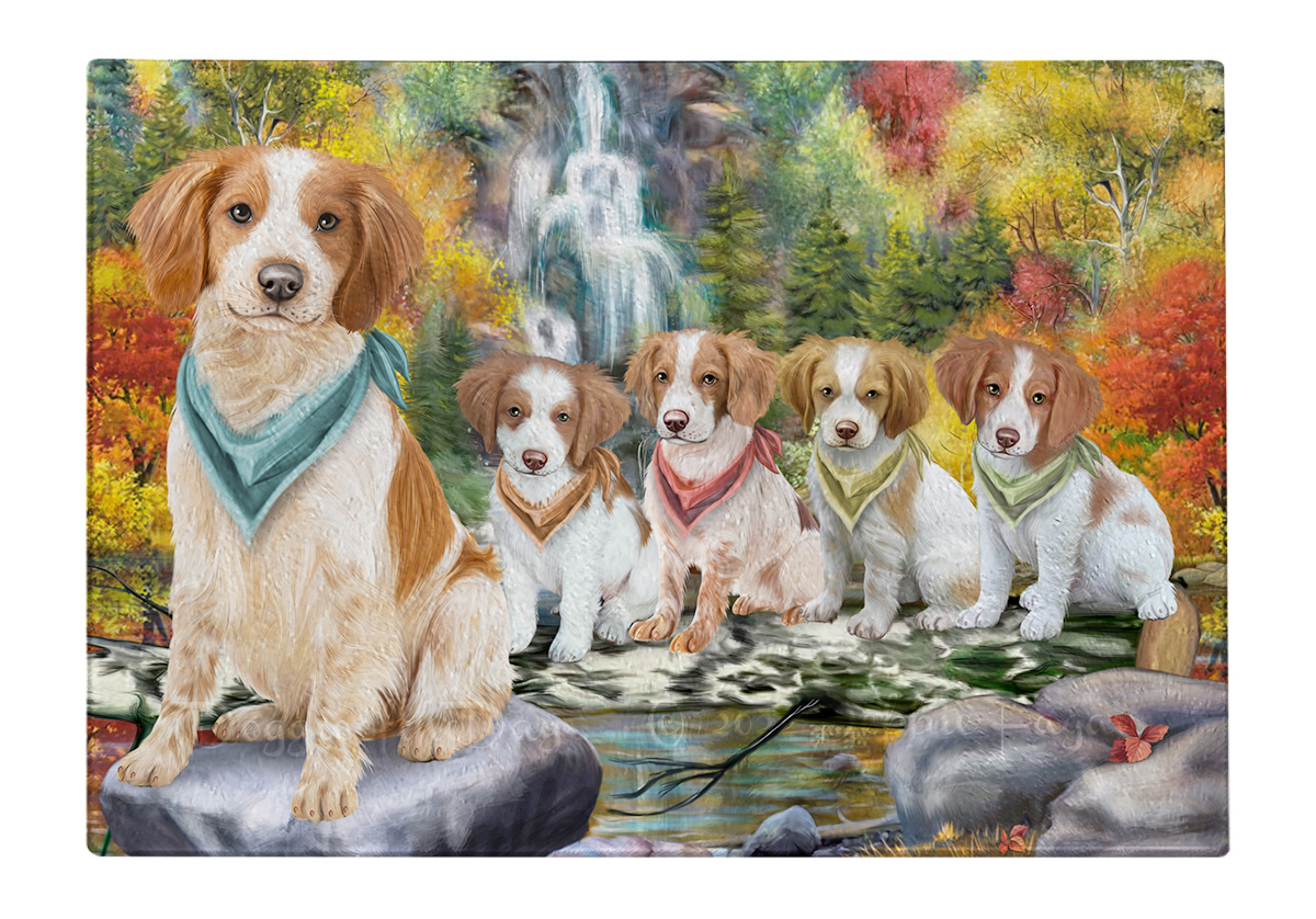 Brittany Spaniel Dog Cutting Board Tempered Glass Personalized Kitchen NWT