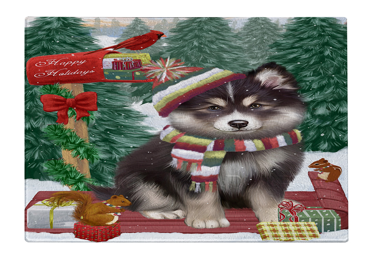 Finnish Lapphund Dog Cutting Board Tempered Glass Personalized Christmas NWT - Picture 38 of 49