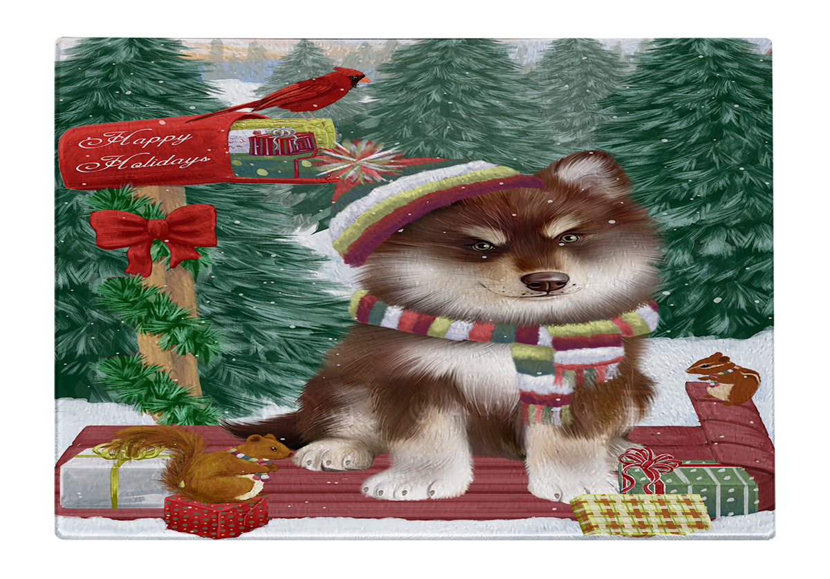 Finnish Lapphund Dog Cutting Board Tempered Glass Personalized Christmas NWT - Picture 39 of 49