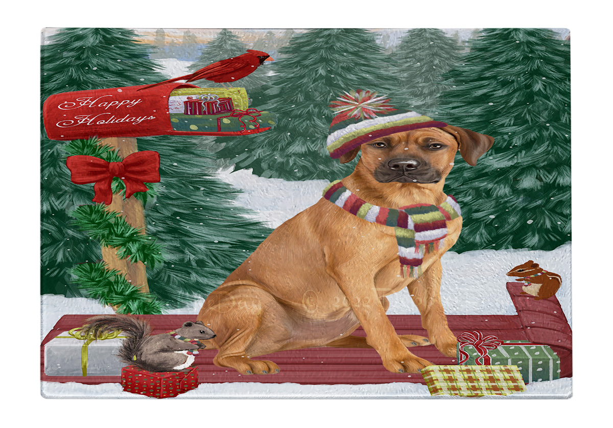 Rhodesian Ridgeback Hund Schneidebrett Hartglas personalisiert Weihnachten Neu mit Etikett - Bild 41 von 58