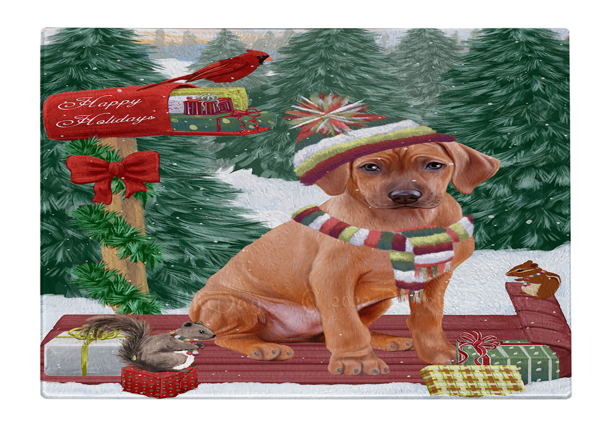 Rhodesian Ridgeback Hund Schneidebrett Hartglas personalisiert Weihnachten Neu mit Etikett - Bild 42 von 58