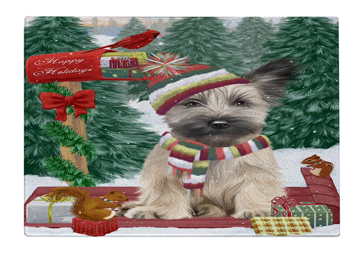 Skye Terrier Hund Schneidebrett Hartglas Personalisiert Individuell Weihnachten Neu mit Etikett - Bild 39 von 53