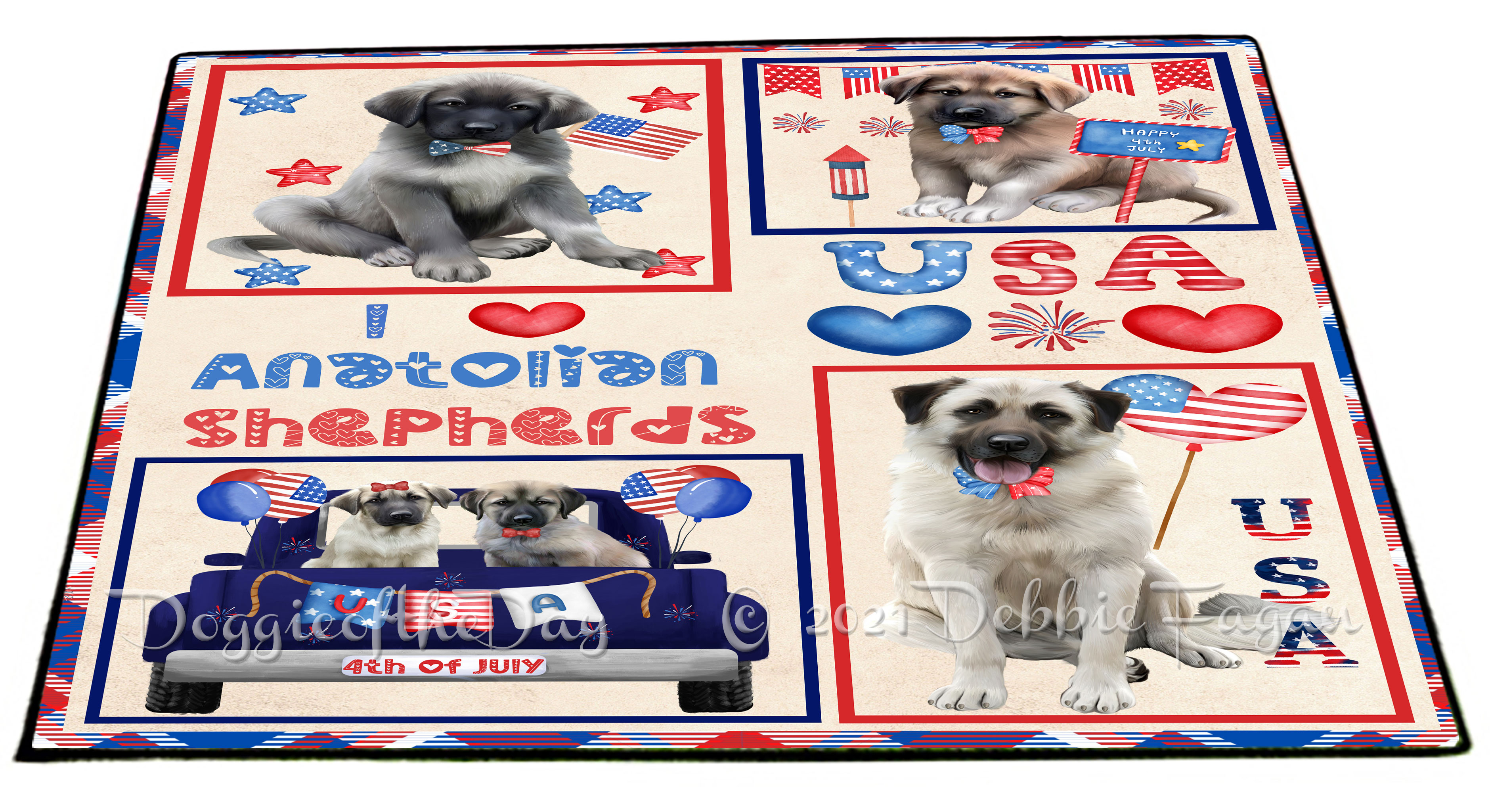 Anatolian Shepherd Dog Floor Mat Personalized Door Mat Valentine Day NWT - Picture 30 of 47