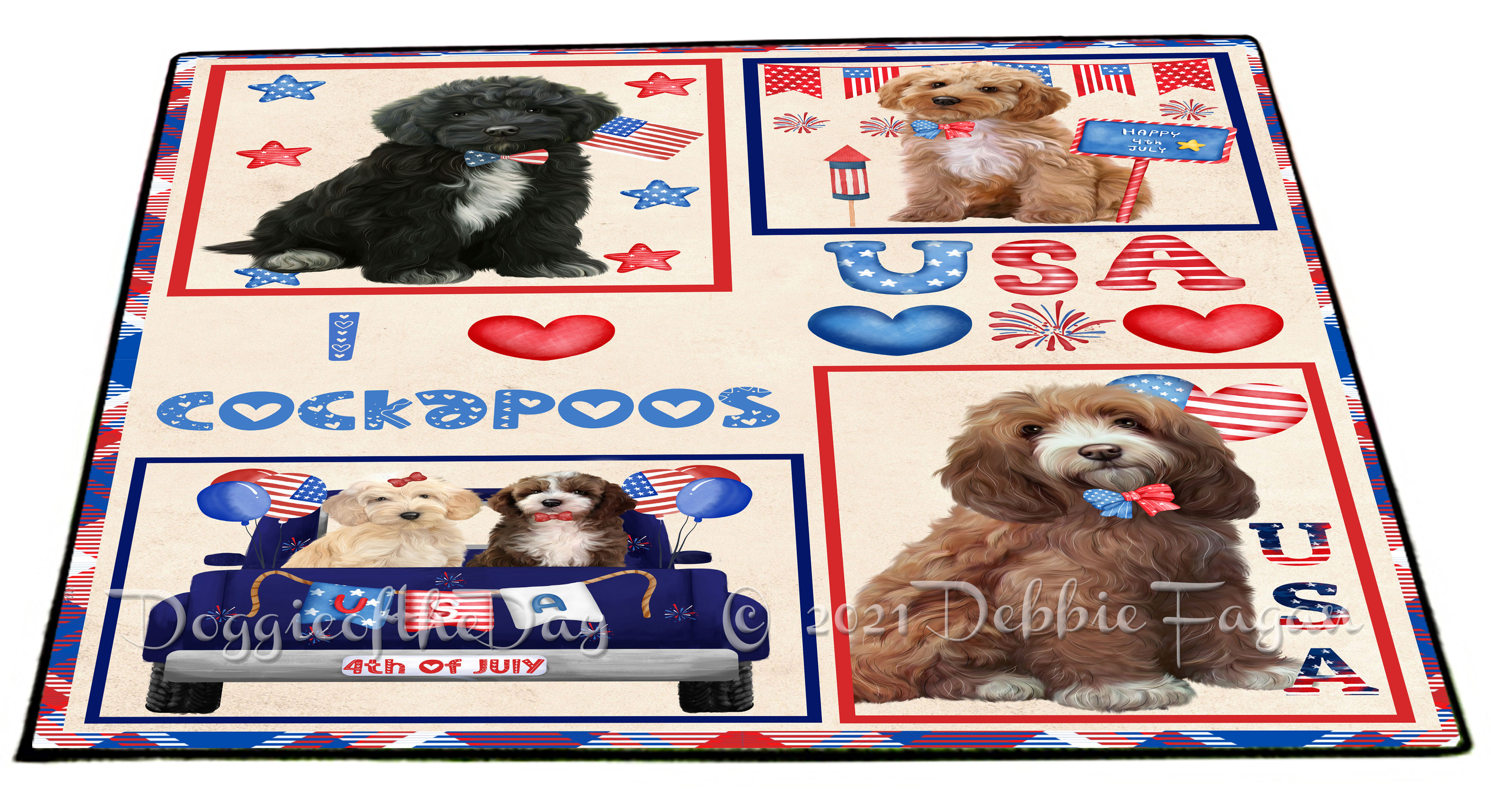 Cockapoo Dog Floor Mat Personalized Pet Door Mat Valentine Day NWT - Picture 27 of 46