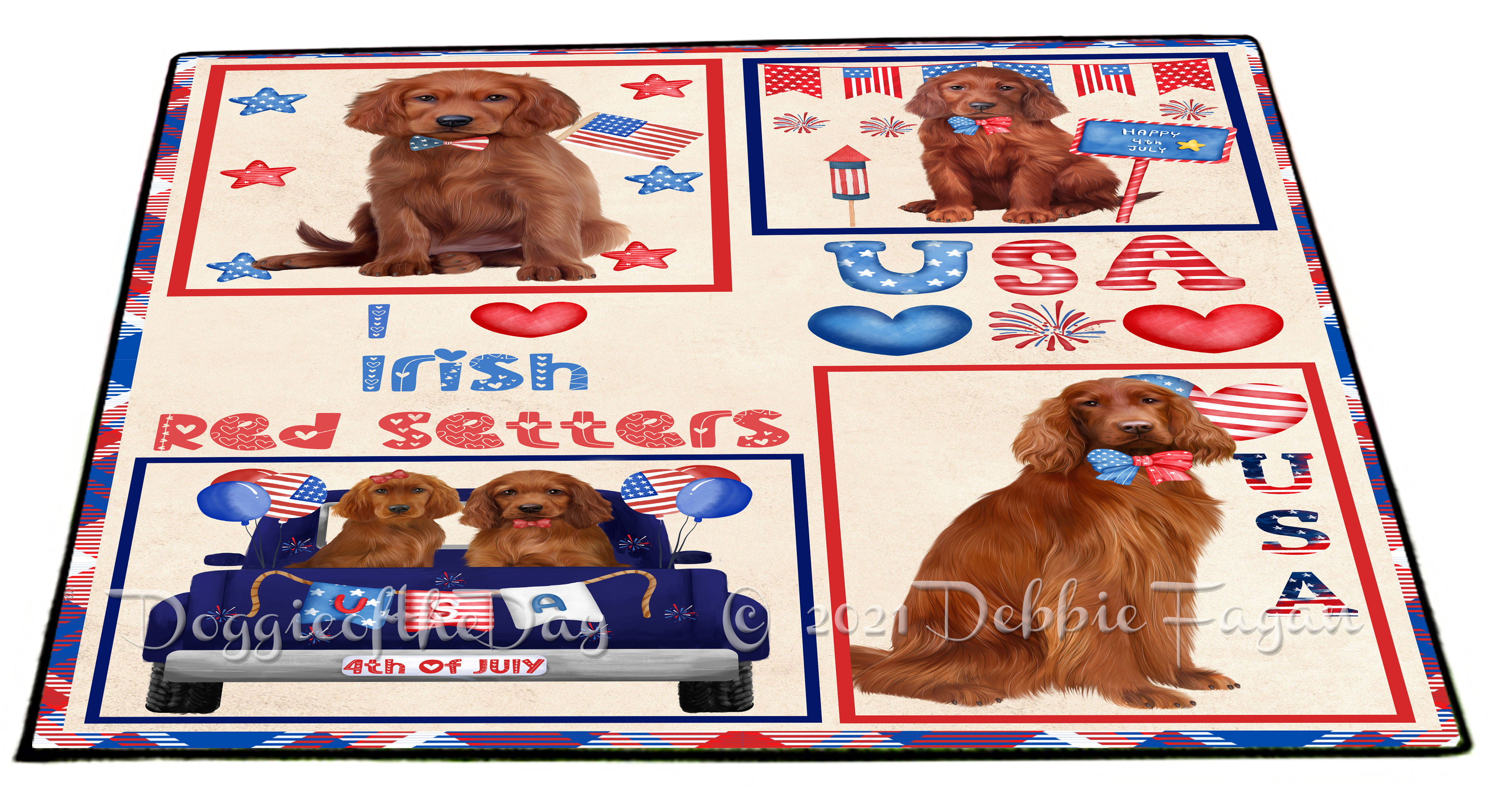 Irish Setter Dog Floor Mat Personalized Pet Door Mat Valentine Day NWT - Picture 32 of 49