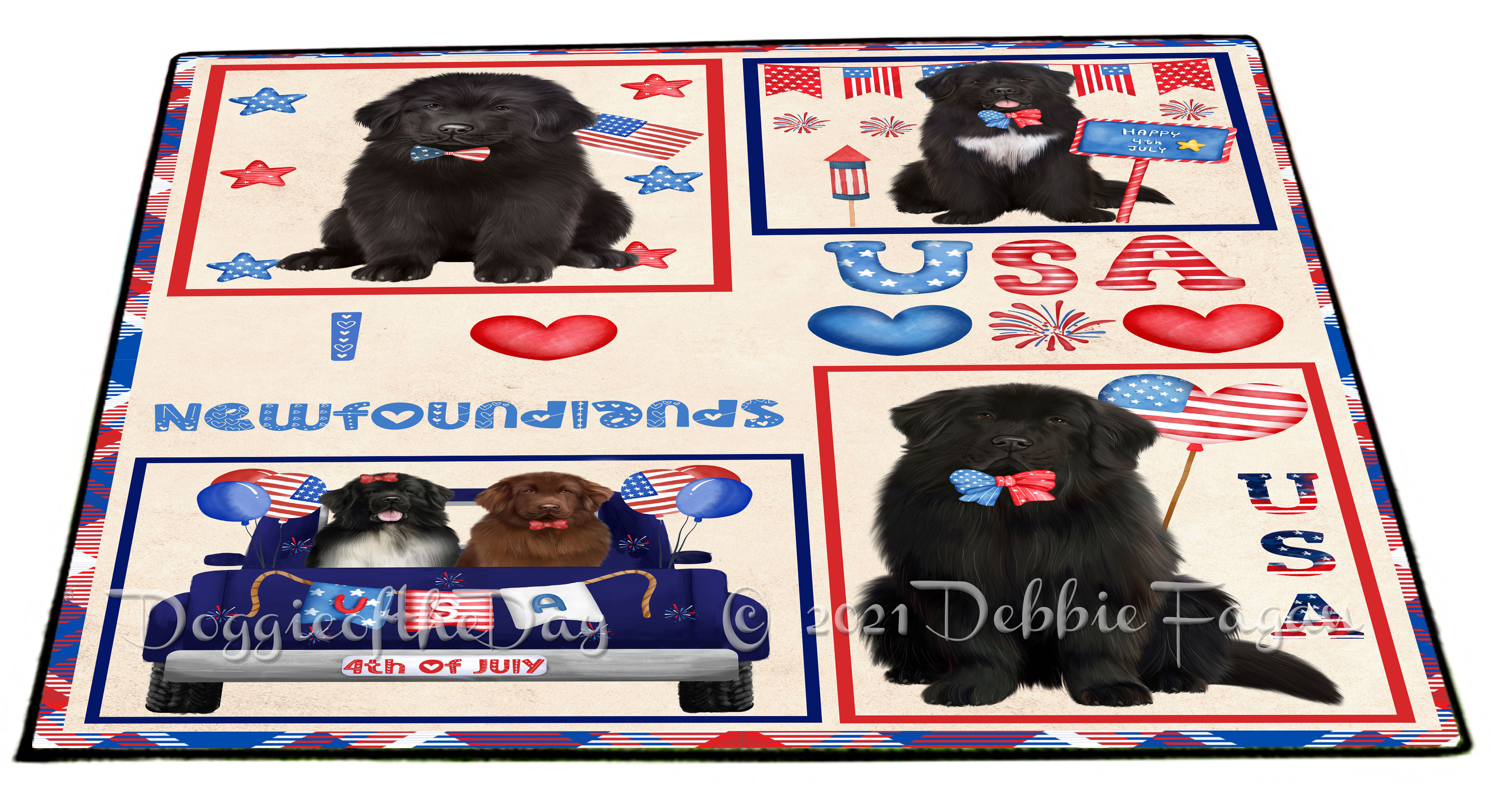 Newfoundland Dog Floor Mat Personalized Pet Door Mat Valentine Day NWT - Picture 25 of 31