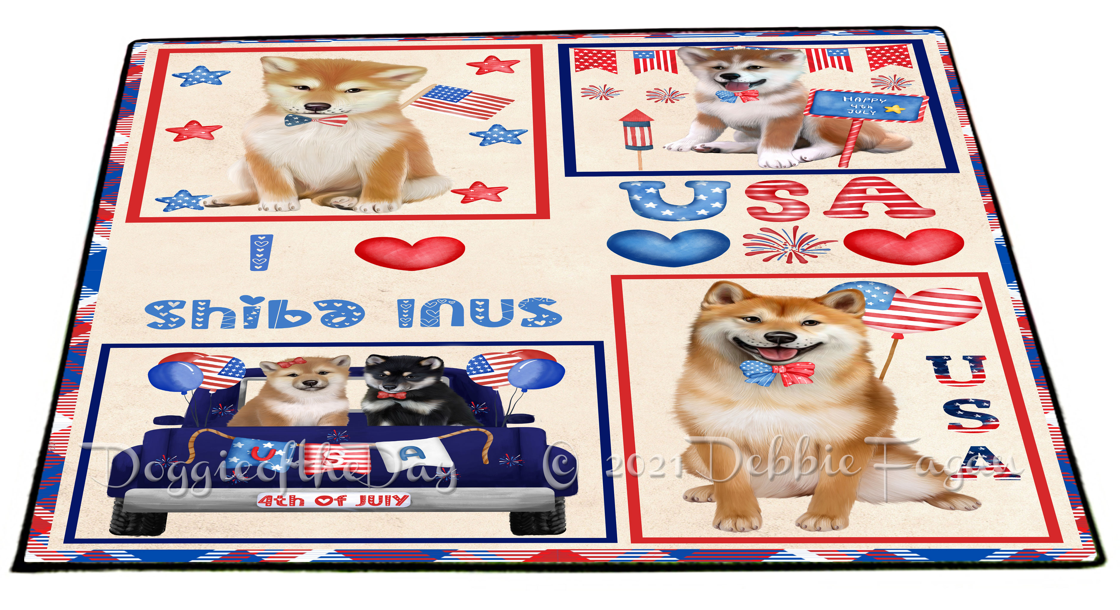 Shiba Inu Dog Floor Mat Personalized Pet Door Mat Valentine Day NWT - Picture 32 of 46