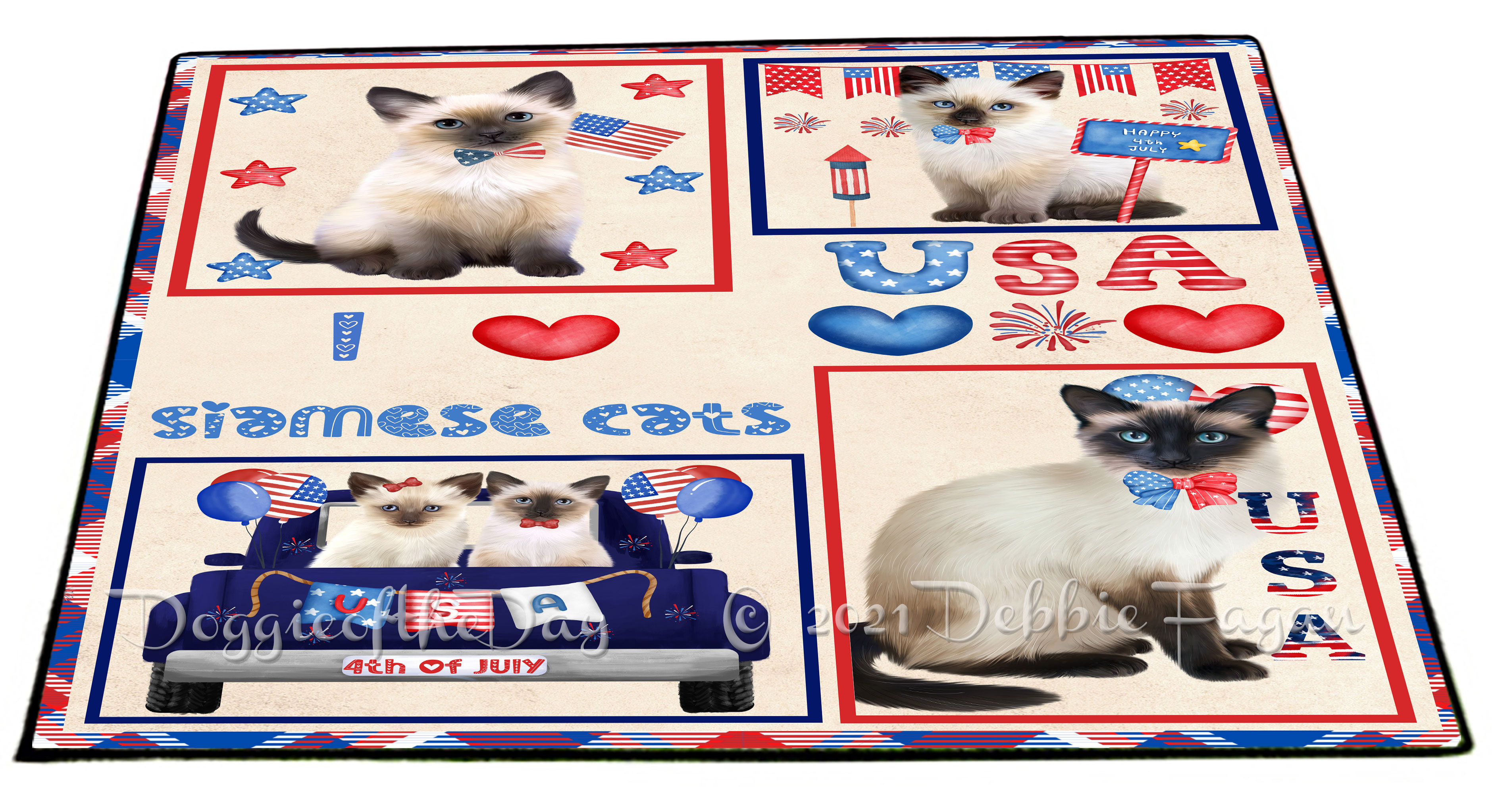 Siamese Cat Floor Mat Personalized Pet Door Mat Valentine Day NWT - Picture 32 of 48
