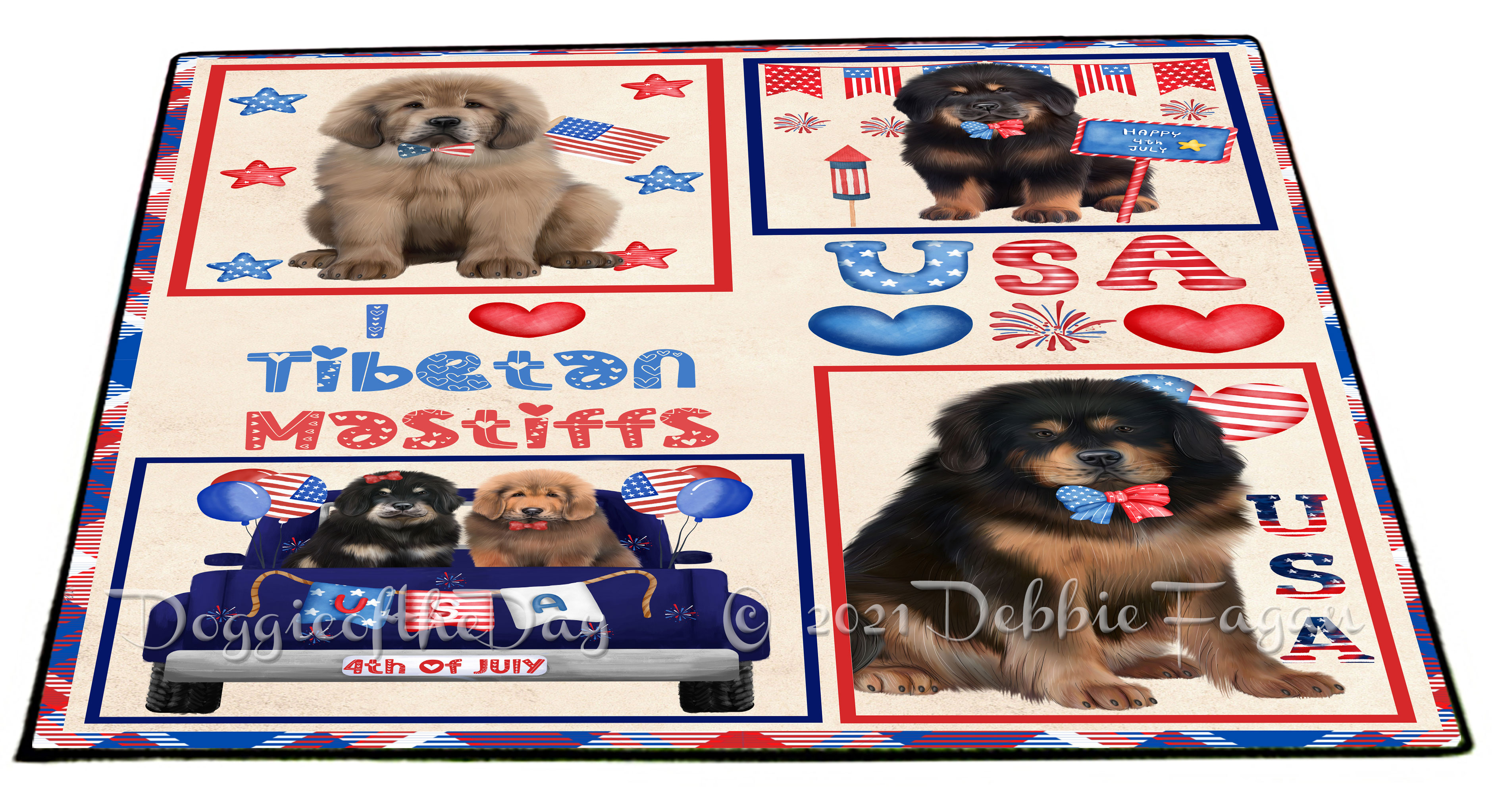 Tibetan Mastiff Dog Floor Mat Personalized Pet Door Mat Valentine Day NWT - Picture 24 of 37