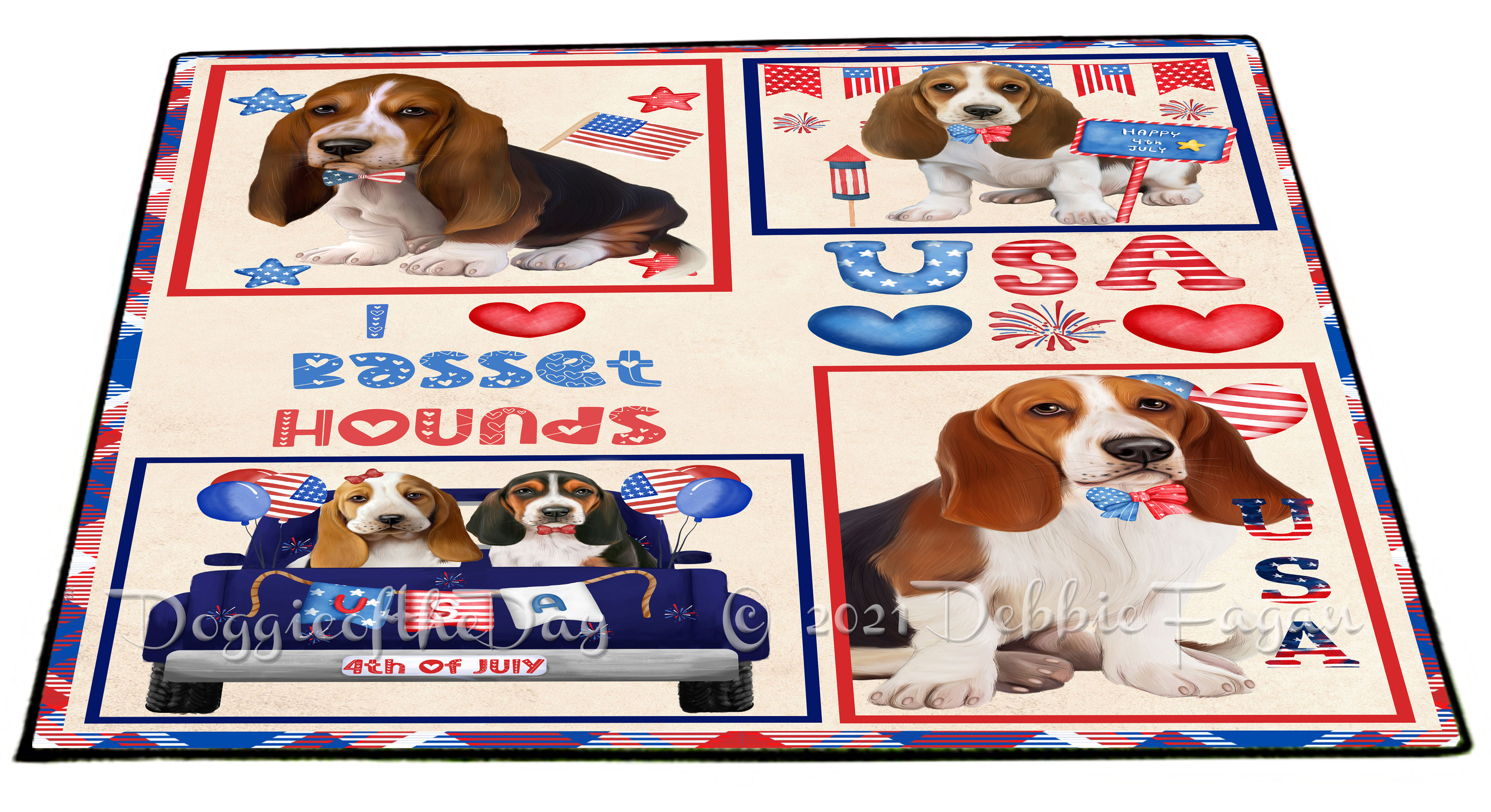 Basset Hound Dog Floor Mat Personalized Pet Door Mat Valentine Day NWT - Picture 29 of 44