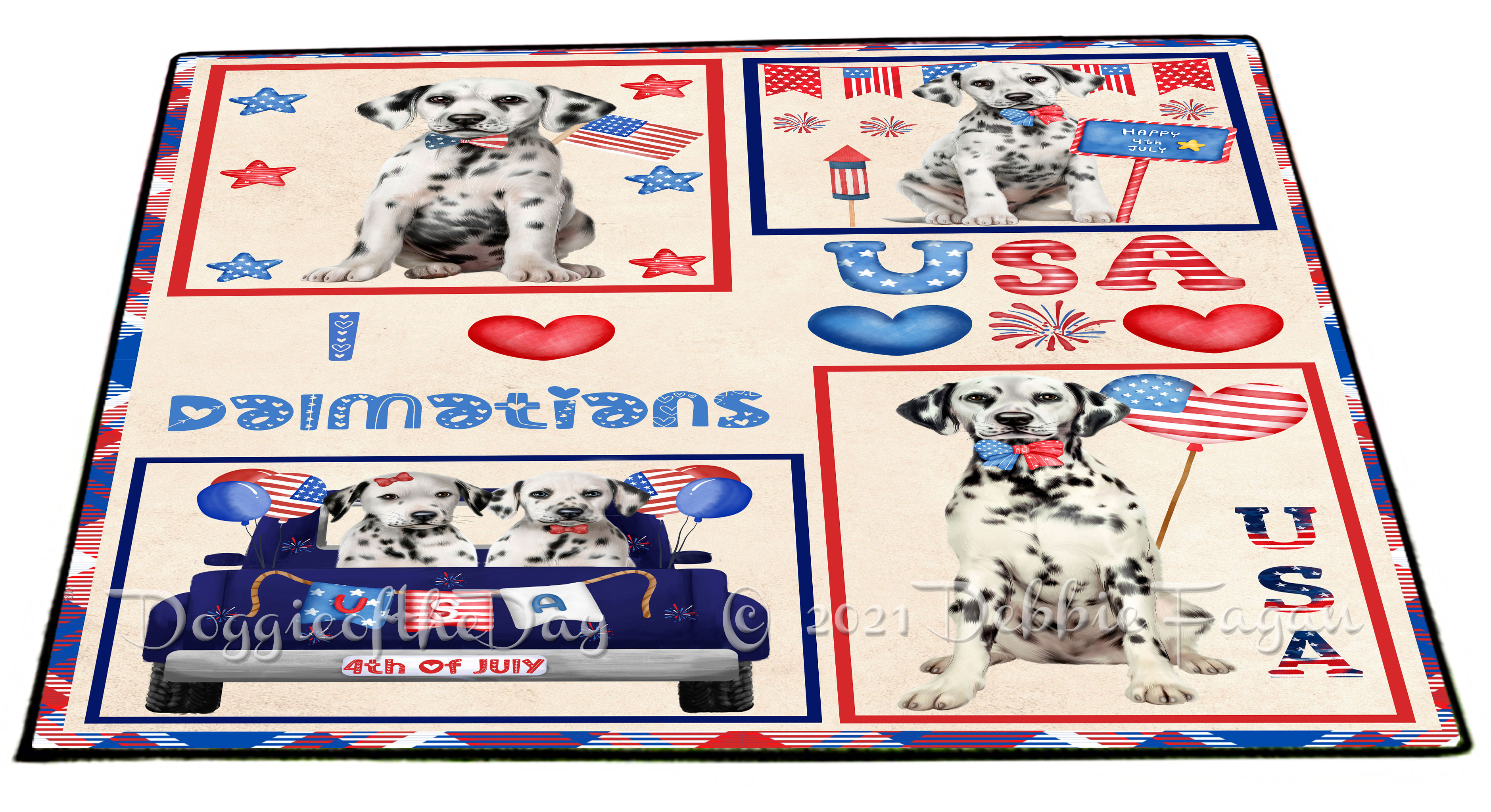Dalmatian Dog Floor Mat Personalized Pet Door Mat Valentine Day NWT - Picture 35 of 51
