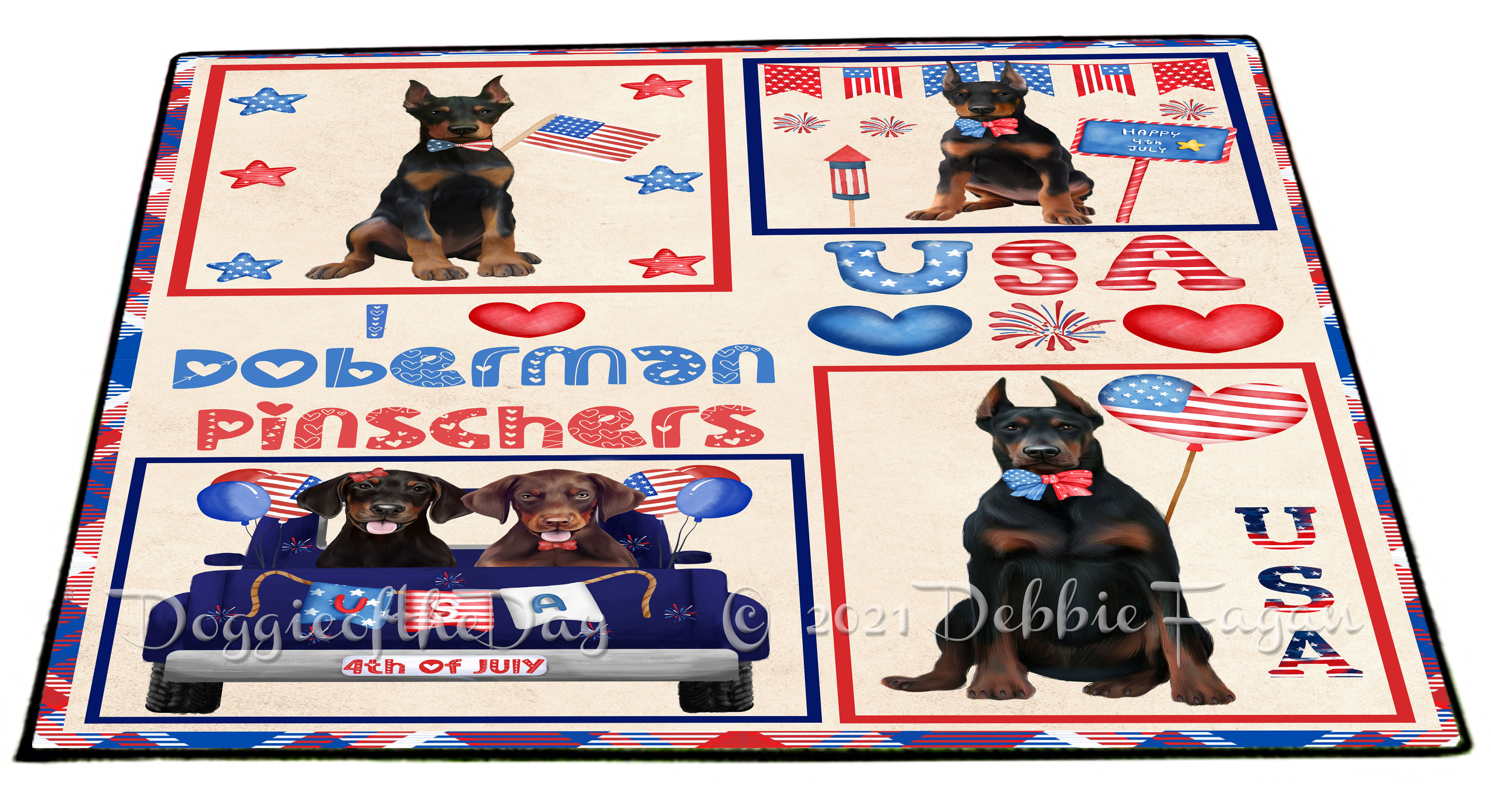 Doberman Pinscher Dog Floor Mat Personalize Pet Door Mat Valentine Day NWT - Picture 35 of 52