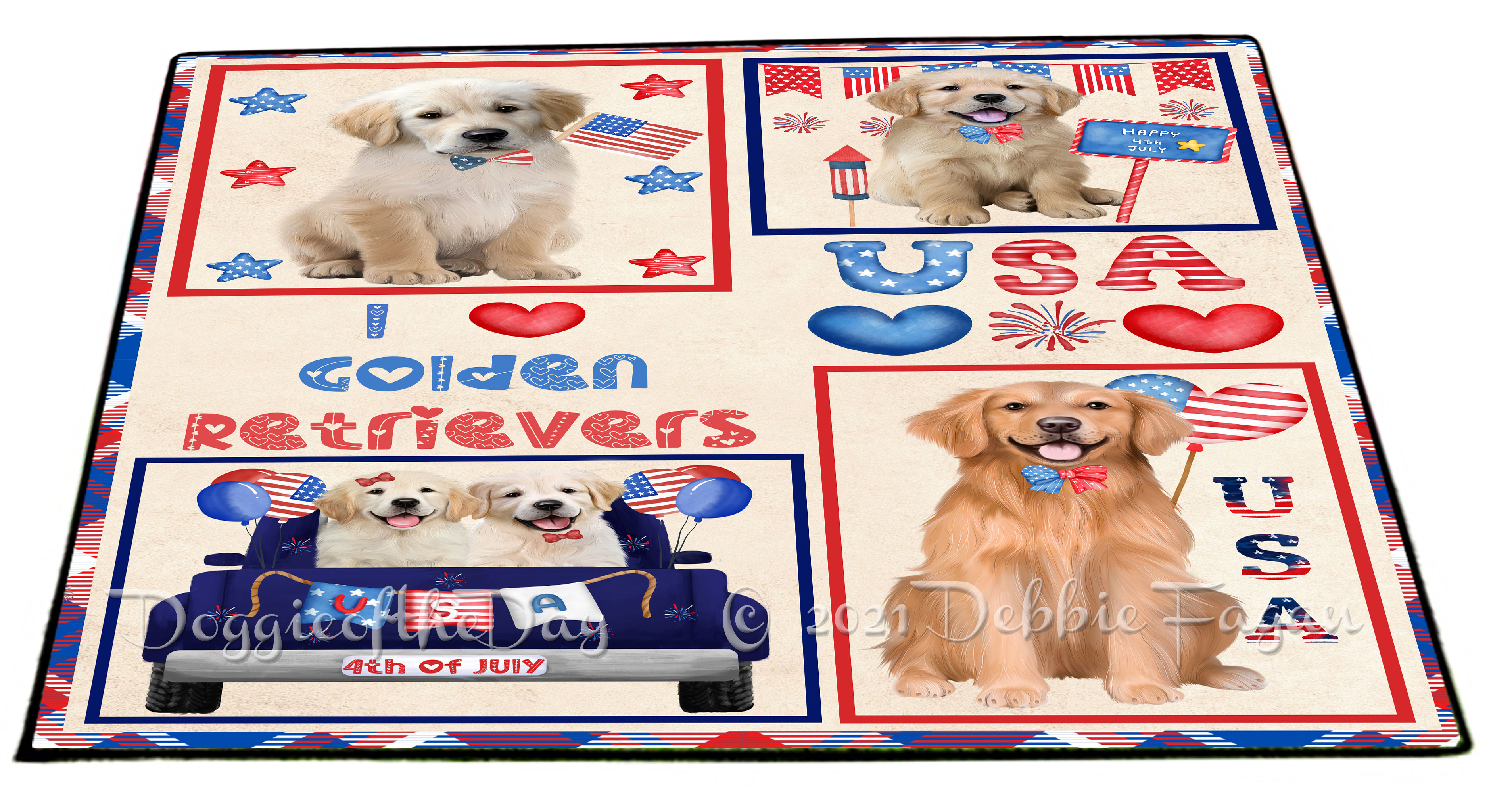 Golden Retriever Dog Floor Mat Personalized Anti-Slip Pet Door Mat  Christmas NWT