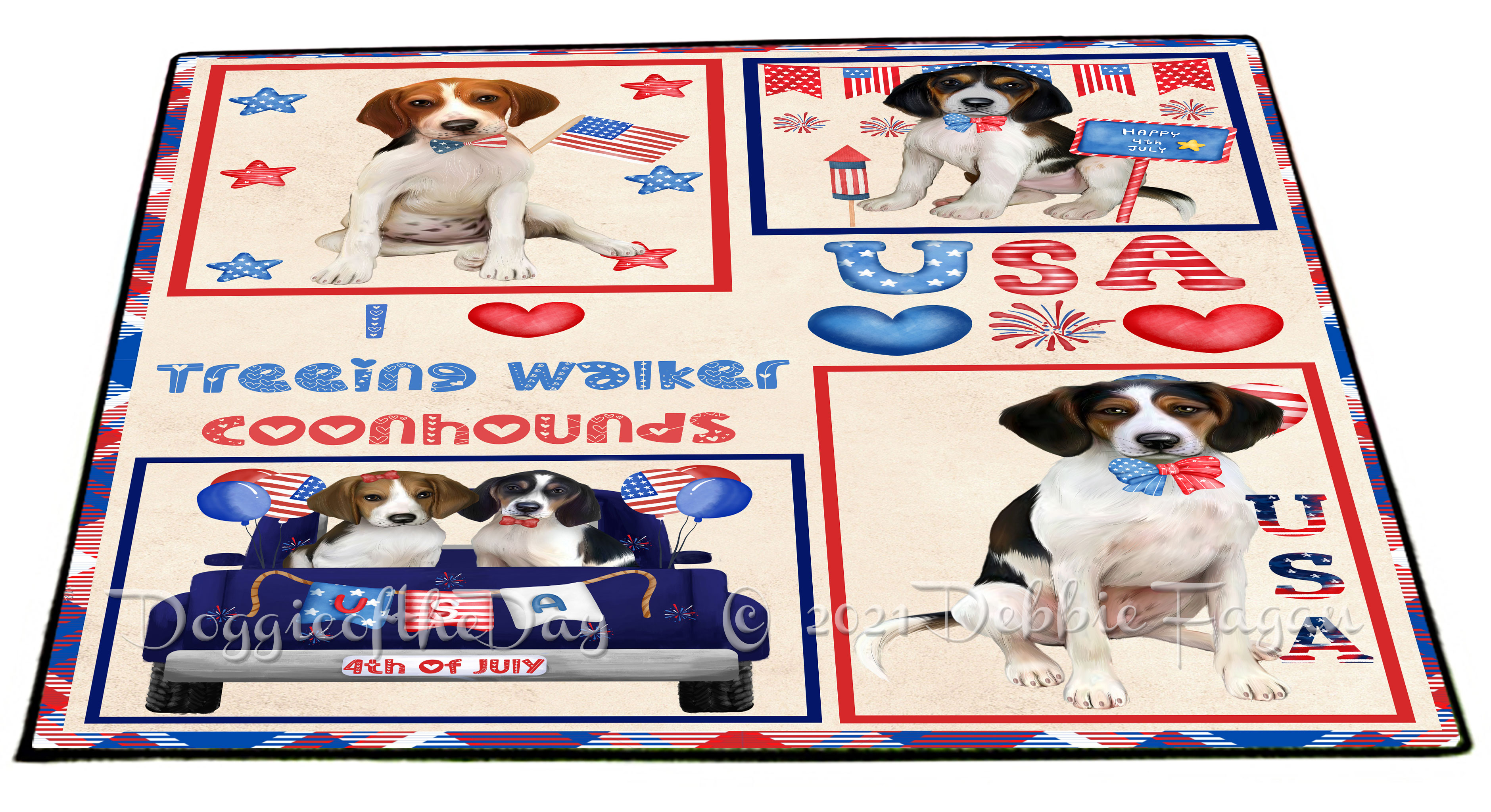 Treeing Walker Coonhound Dog Floor Mat Personalized Door Mat Valentine Day NWT - Picture 30 of 45