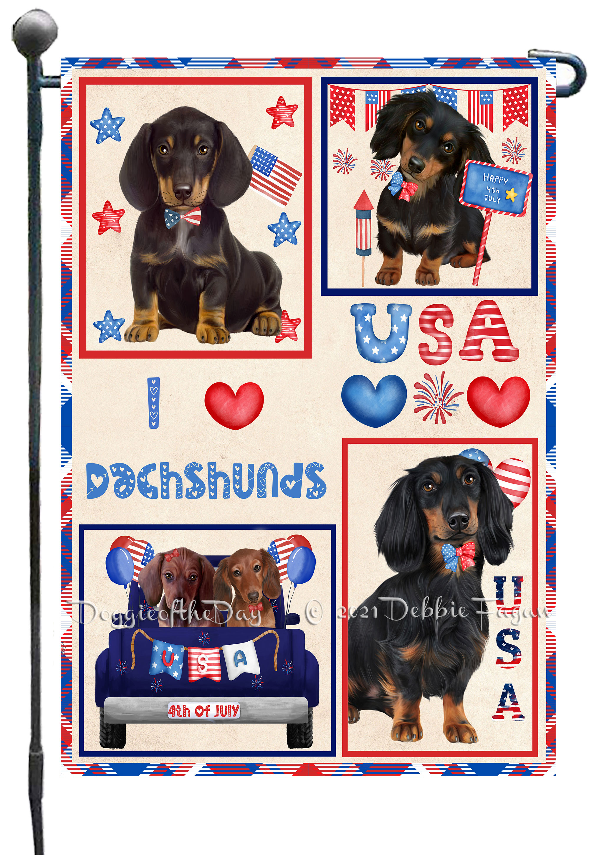 Dachshund Dog Garden Flag Personalized Double Sided 12.5"x18" Many Designs NWT - Picture 45 of 88