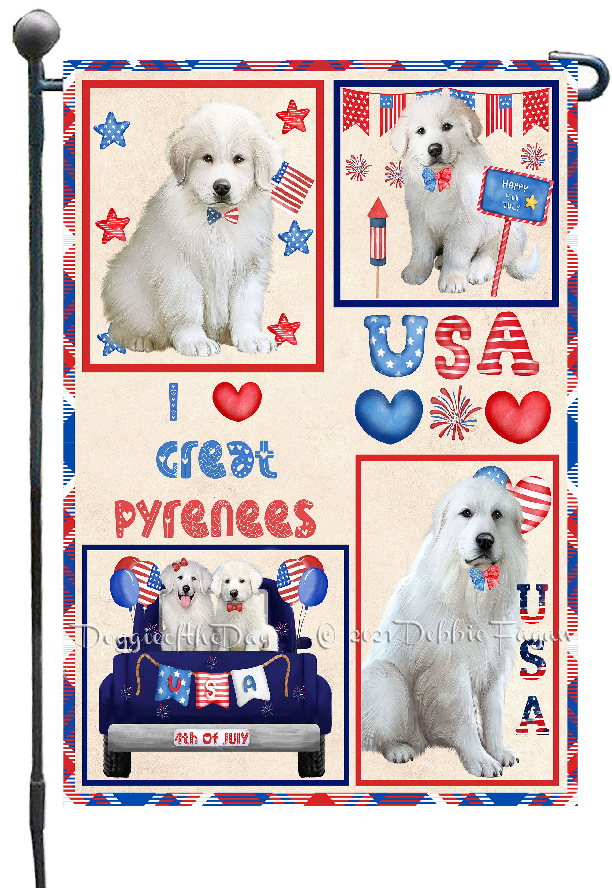 Great Pyrenees Dog Garden Flag Personalized Double Sided Many Designs NWT