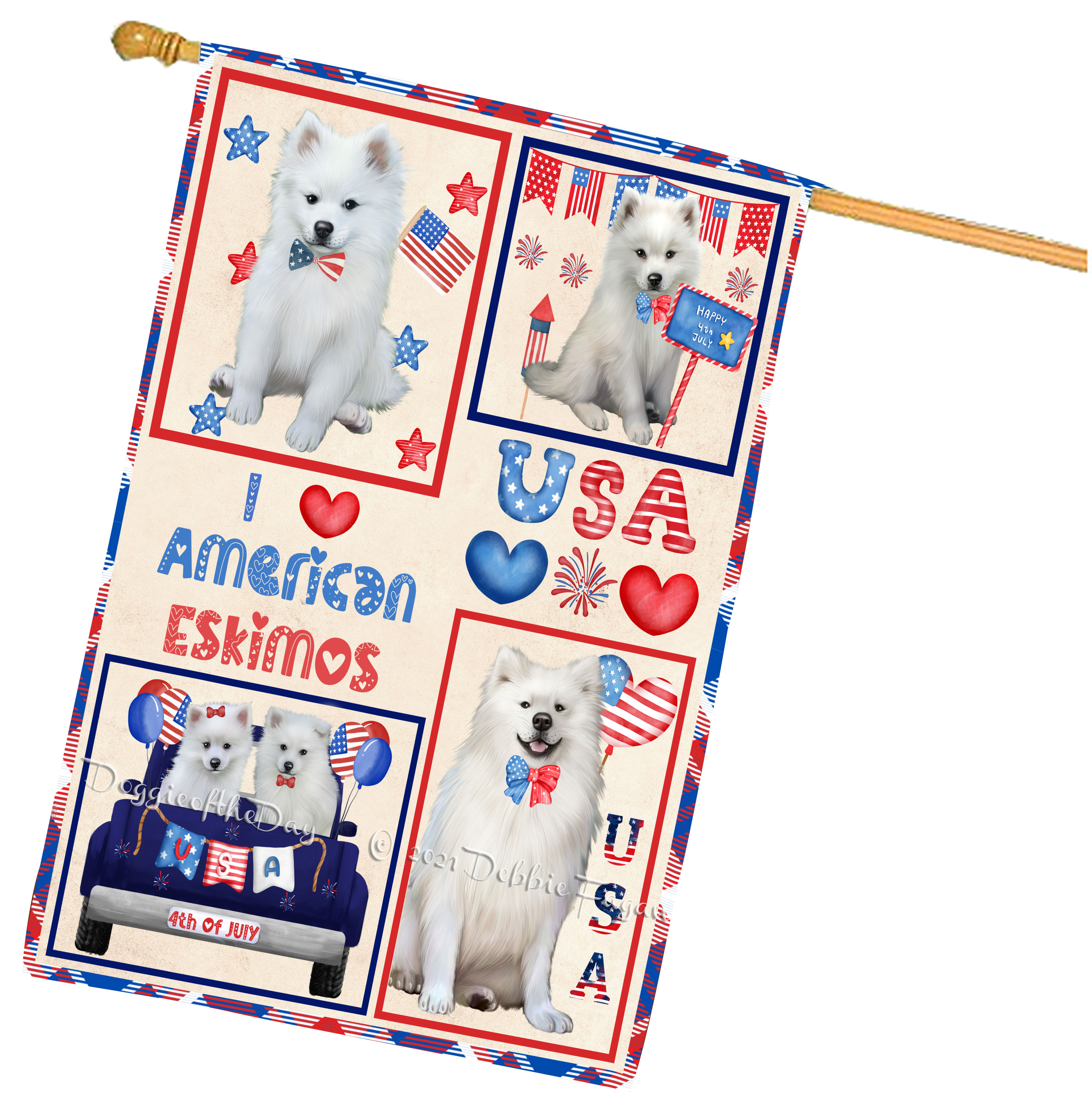 Amerikanische Eskimo Hundehaus Flagge Urlaub doppelseitig 28"x40" viele Designs Neu mit Etikett NEU - Bild 15 von 79