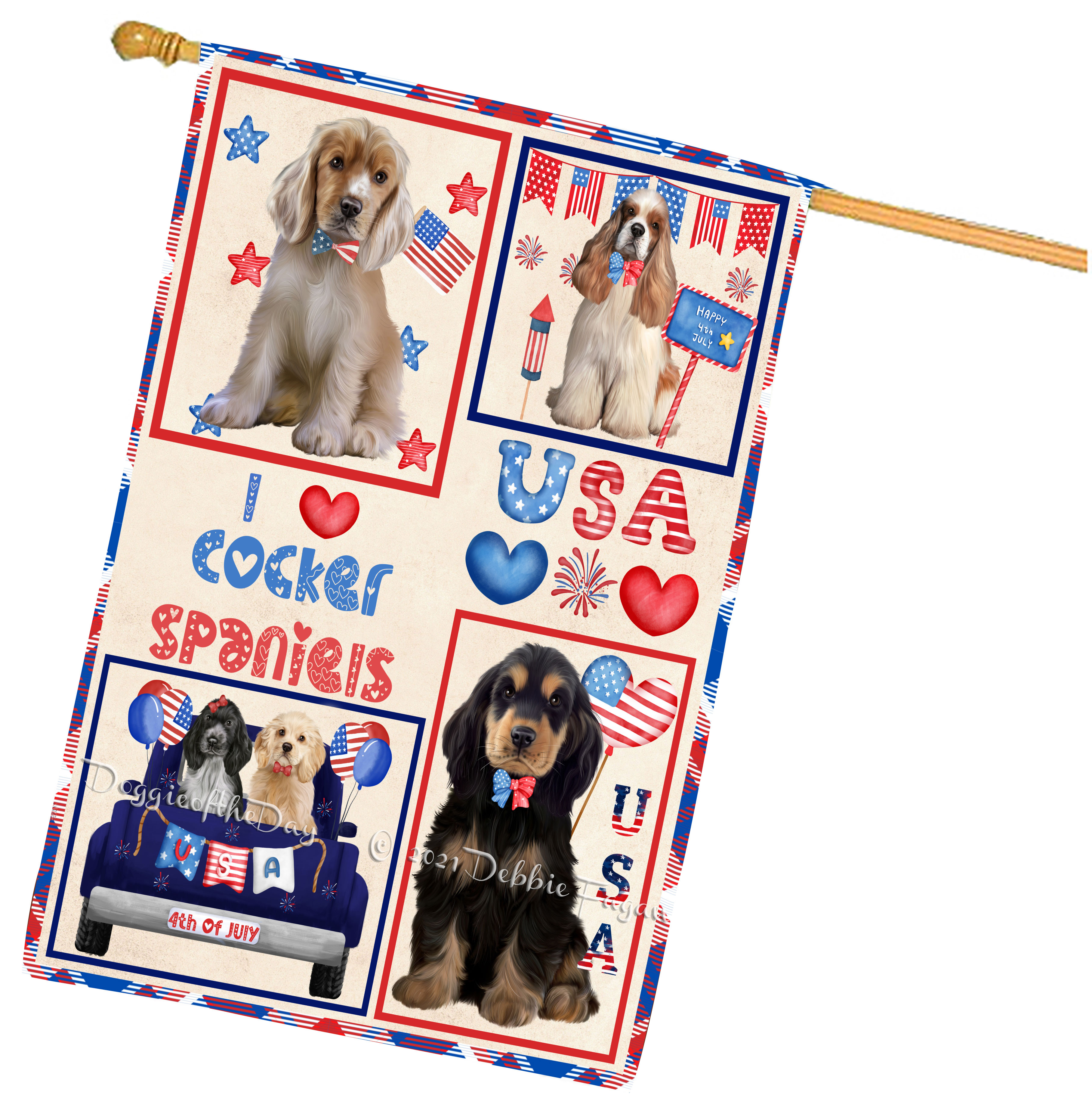 Cocker Spaniel Hundehaus Flagge Urlaub doppelseitig 28""x40"" viele Designs neu mit Etikett NEU - Bild 20 von 101