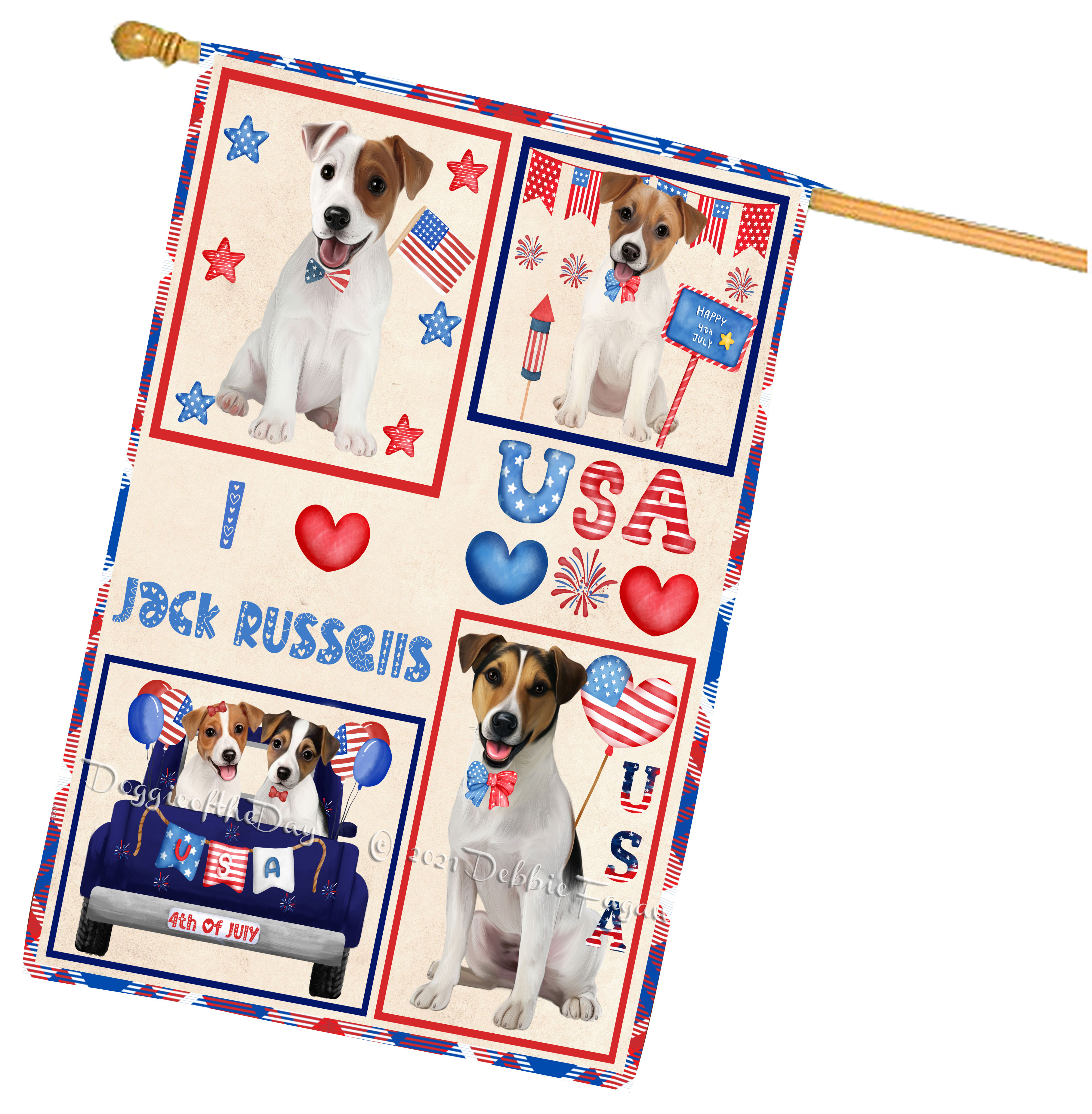 Jack Russell Dog House Flag Holiday Double Sided 28"x40" Many Designs NWT NEW - Picture 15 of 73