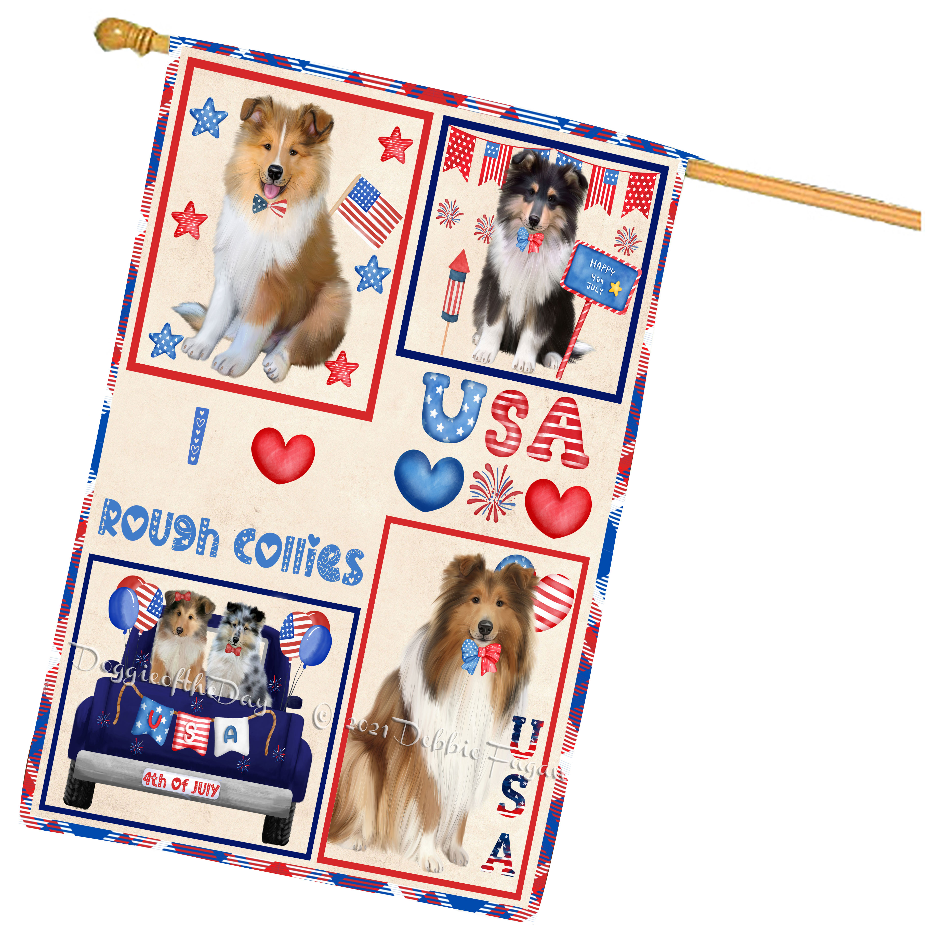 Rough Collie Dog House Flag Holiday Double Sided 28"x40" Many Designs NWT NEW - Picture 19 of 73