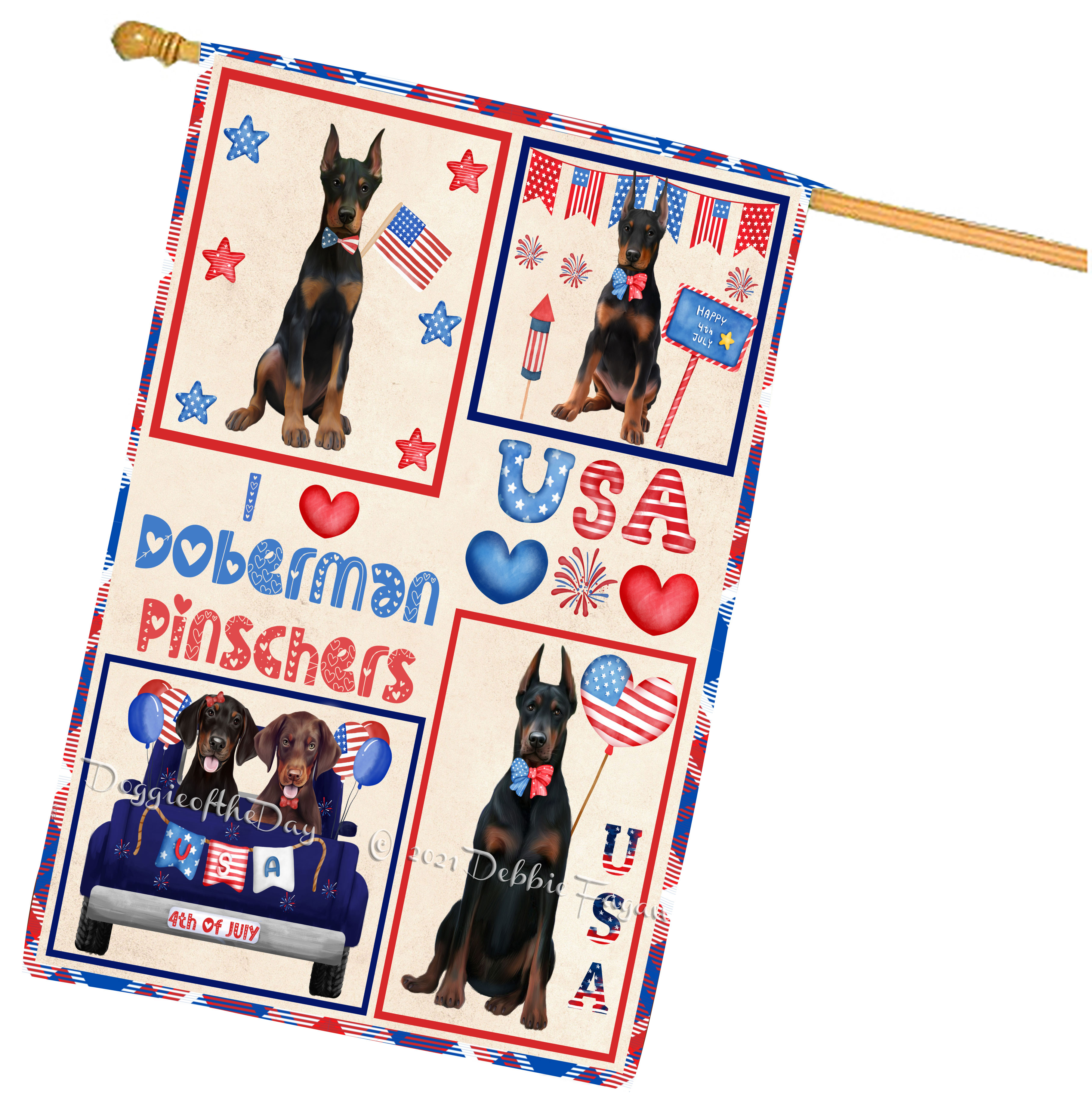 Doberman Dog House Flag Holiday Double Sided 28"x40" Many Designs NWT NEW - Picture 16 of 78