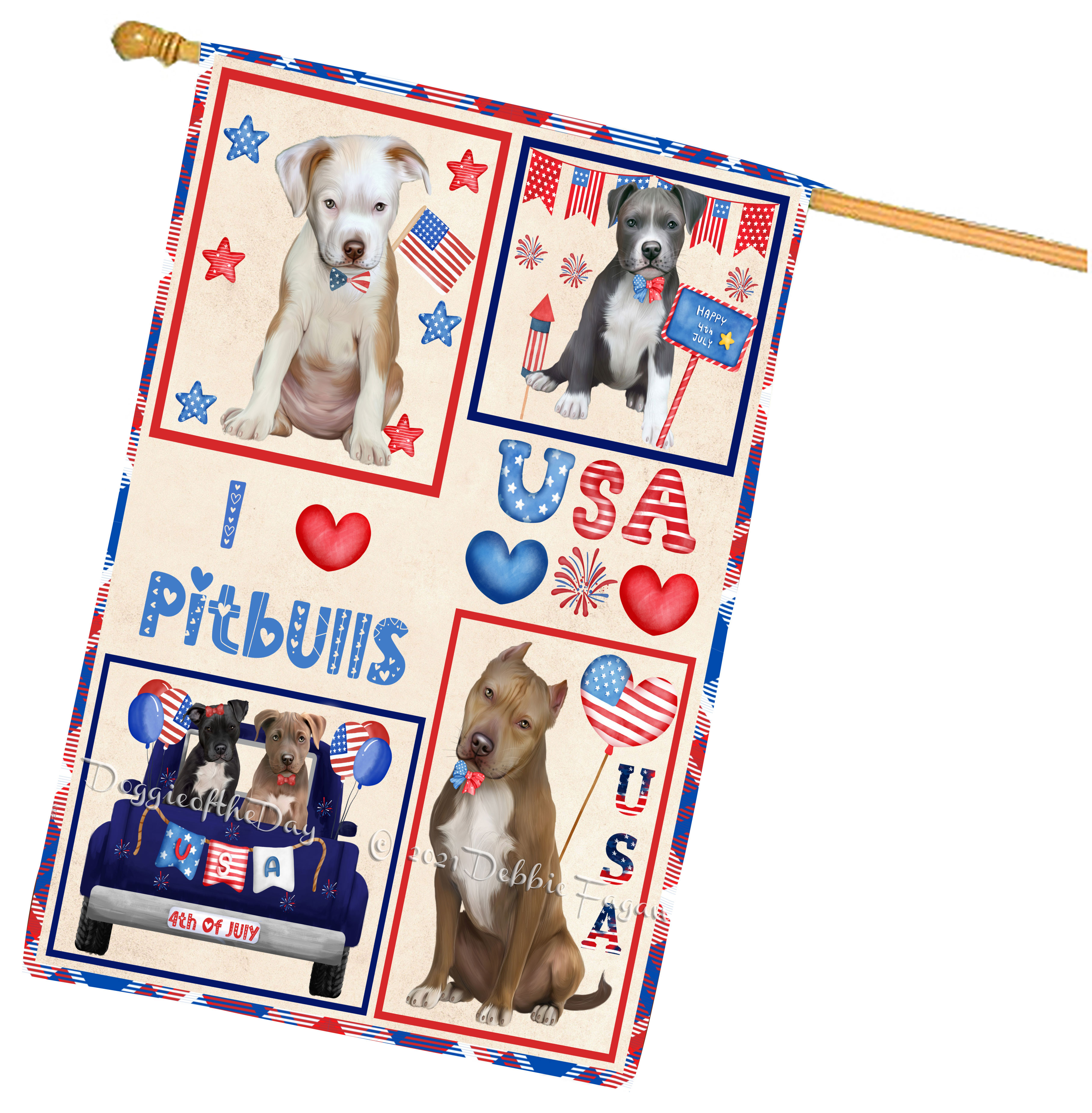 Pitbull Hundehaus Flagge Urlaub doppelseitig 28""x40"" viele Designs neu mit Etikett NEU - Bild 17 von 106