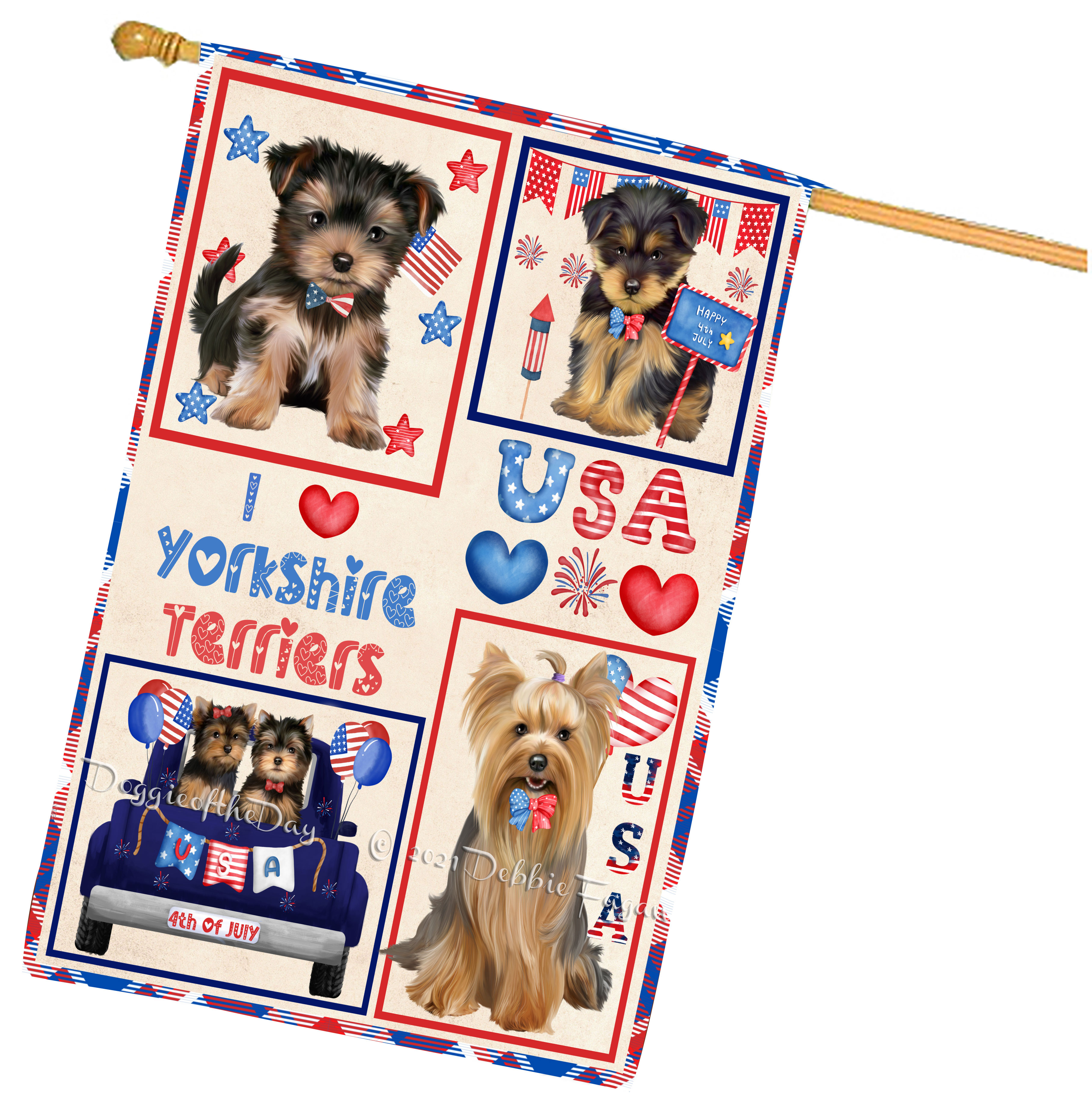Yorkshire Terrier Dog House Flag Holiday Double Sided 28"x40" Designs NWT NEW - Picture 15 of 89