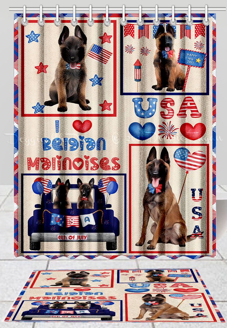 Juego de colchoneta de baño y cortina de ducha belga para perro Malinois personalizado muchos diseños nuevo con etiquetas - Imagen 13 de 13