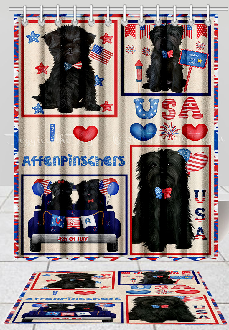 Affenpinscher Dog Bath Mat & Shower Curtain Set Personalized Many Designs NWT - Picture 21 of 21