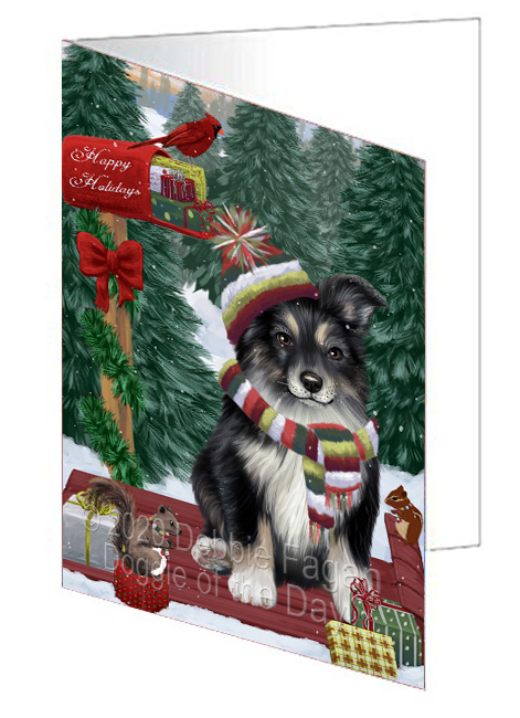 Christmas Woodland Sled Dog Cat Pet Photo Greeting Invitation Card Pack of 20 - Picture 37 of 159