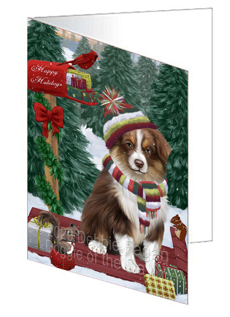 Christmas Woodland Sled Dog Cat Pet Photo Greeting Invitation Card Pack of 20 - Picture 40 of 159