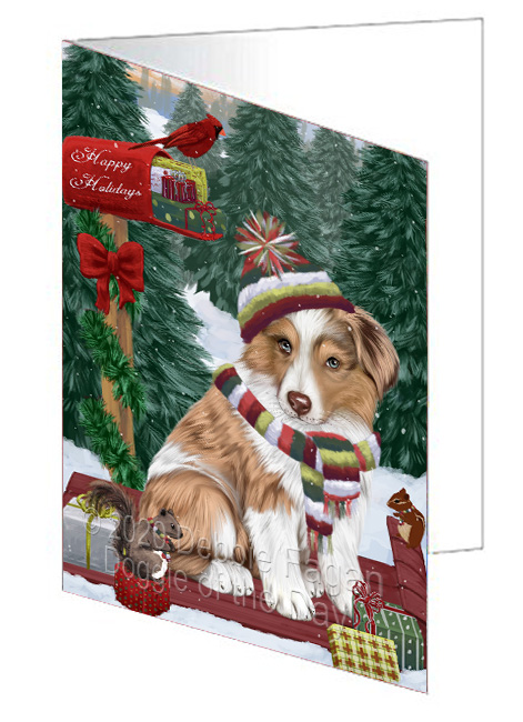 Christmas Woodland Sled Dog Cat Pet Photo Greeting Invitation Card Pack of 20 - Picture 41 of 159