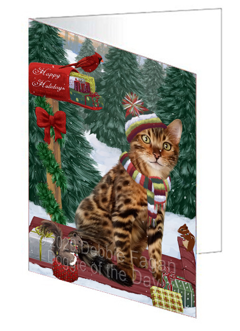 Christmas Woodland Sled Dog Cat Pet Photo Greeting Invitation Card Pack of 20 - Picture 52 of 159