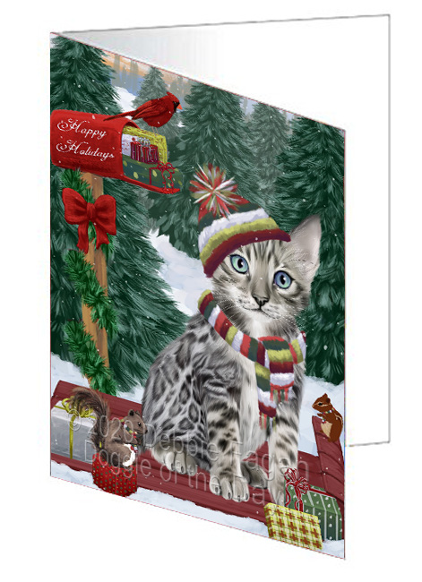 Christmas Woodland Sled Dog Cat Pet Photo Greeting Invitation Card Pack of 20 - Picture 55 of 159