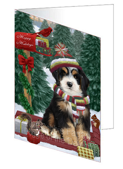 Christmas Woodland Sled Dog Cat Pet Photo Greeting Invitation Card Pack of 20 - Picture 57 of 159