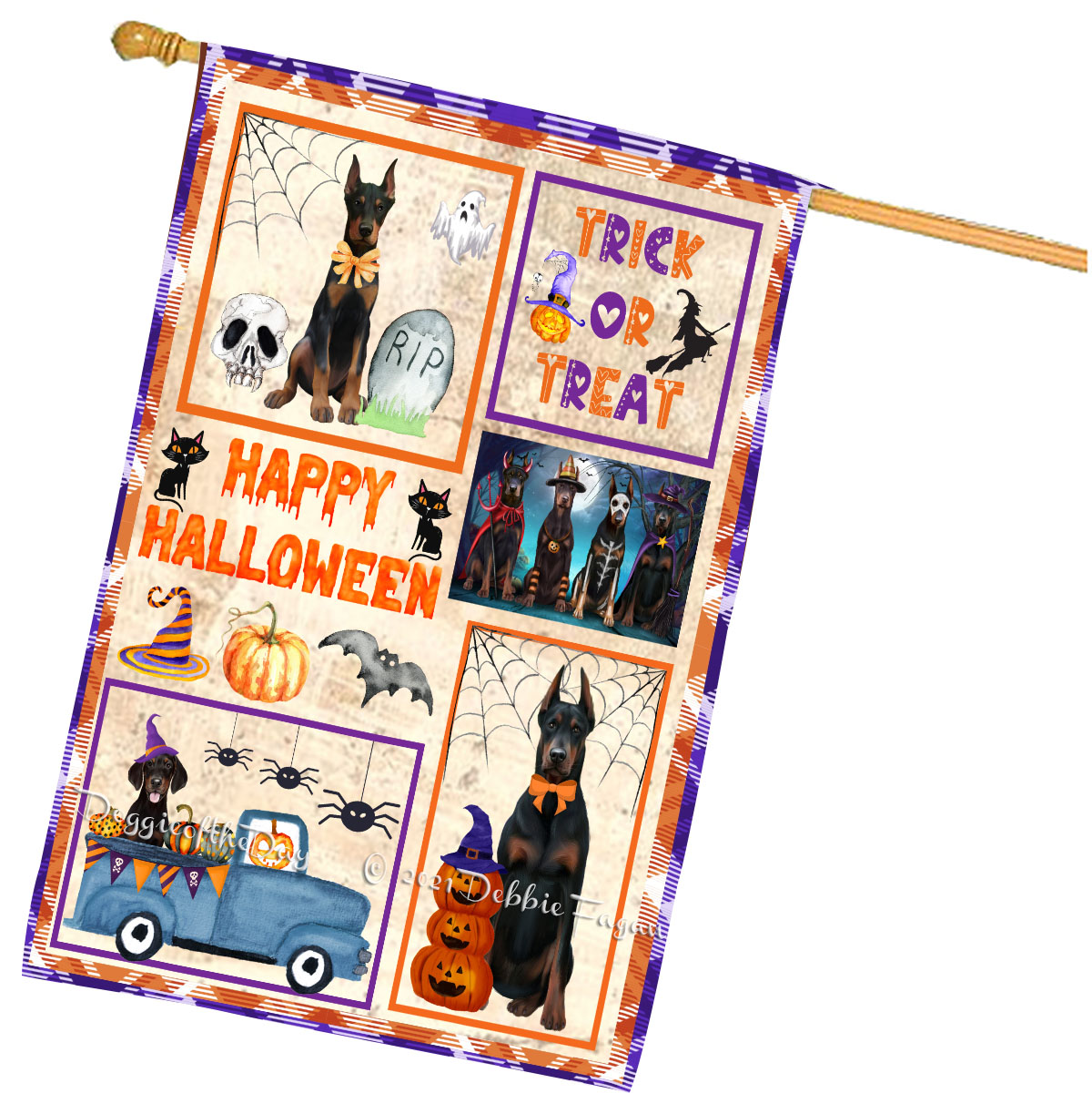 Doberman Dog House Flag Holiday Double Sided 28"x40" Many Designs NWT NEW - Picture 32 of 78
