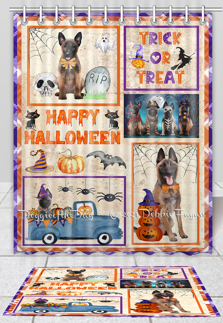 Juego de colchoneta de baño y cortina de ducha belga para perro Malinois personalizado muchos diseños nuevo con etiquetas - Imagen 11 de 13