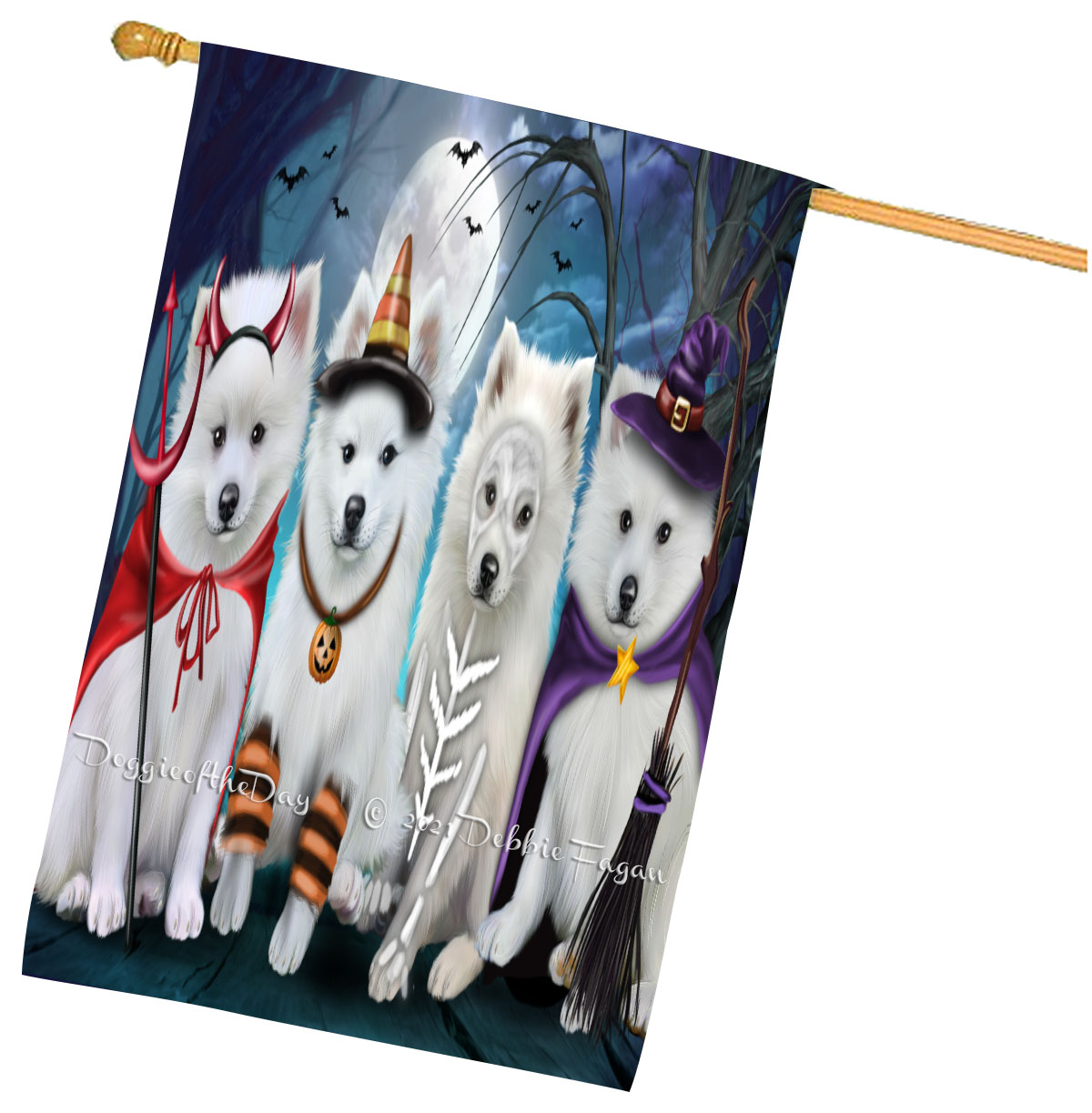 Amerikanische Eskimo Hundehaus Flagge Urlaub doppelseitig 28"x40" viele Designs Neu mit Etikett NEU - Bild 39 von 79