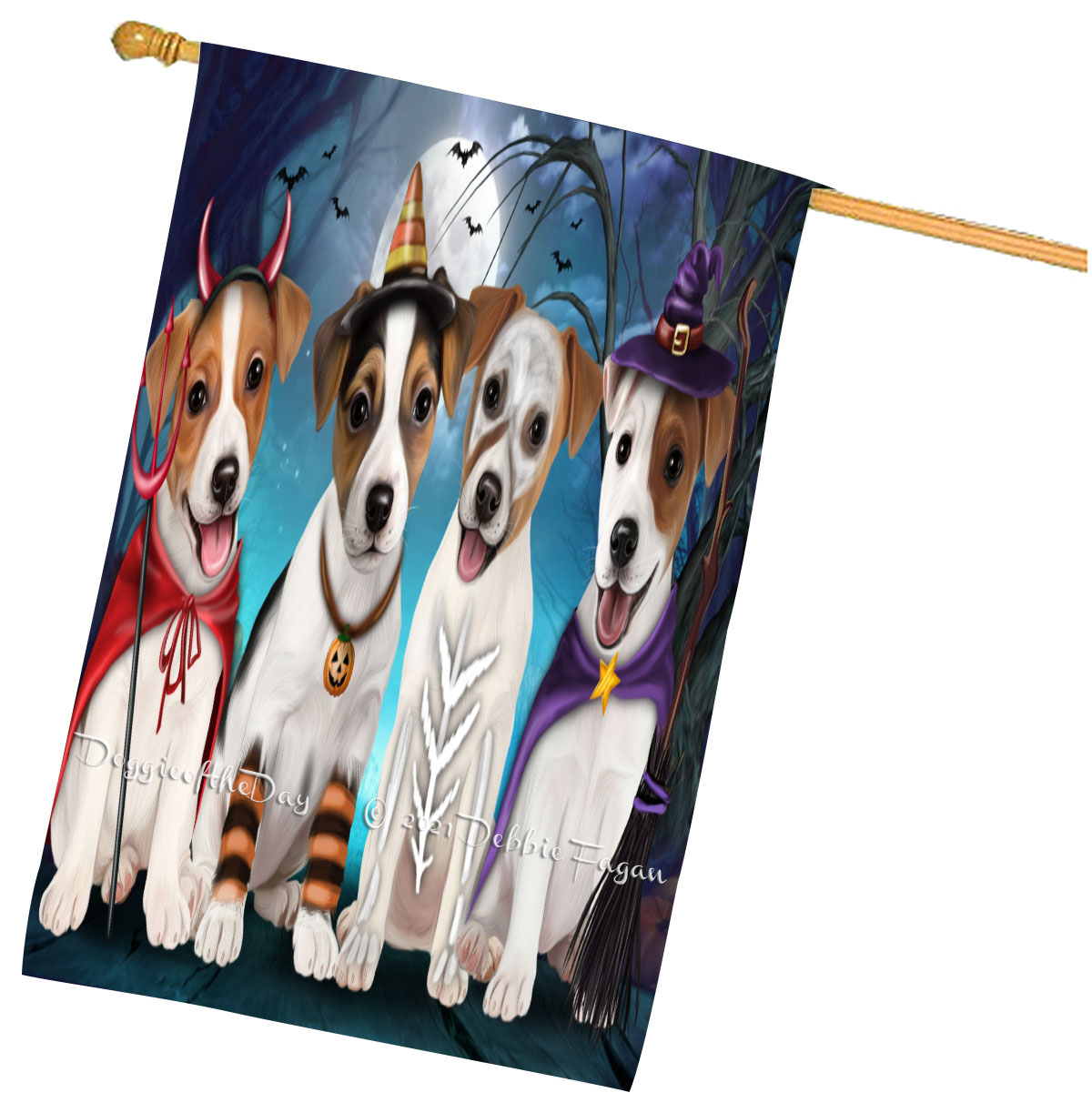 Jack Russell Dog House Flag Holiday Double Sided 28"x40" Many Designs NWT NEW - Picture 41 of 73